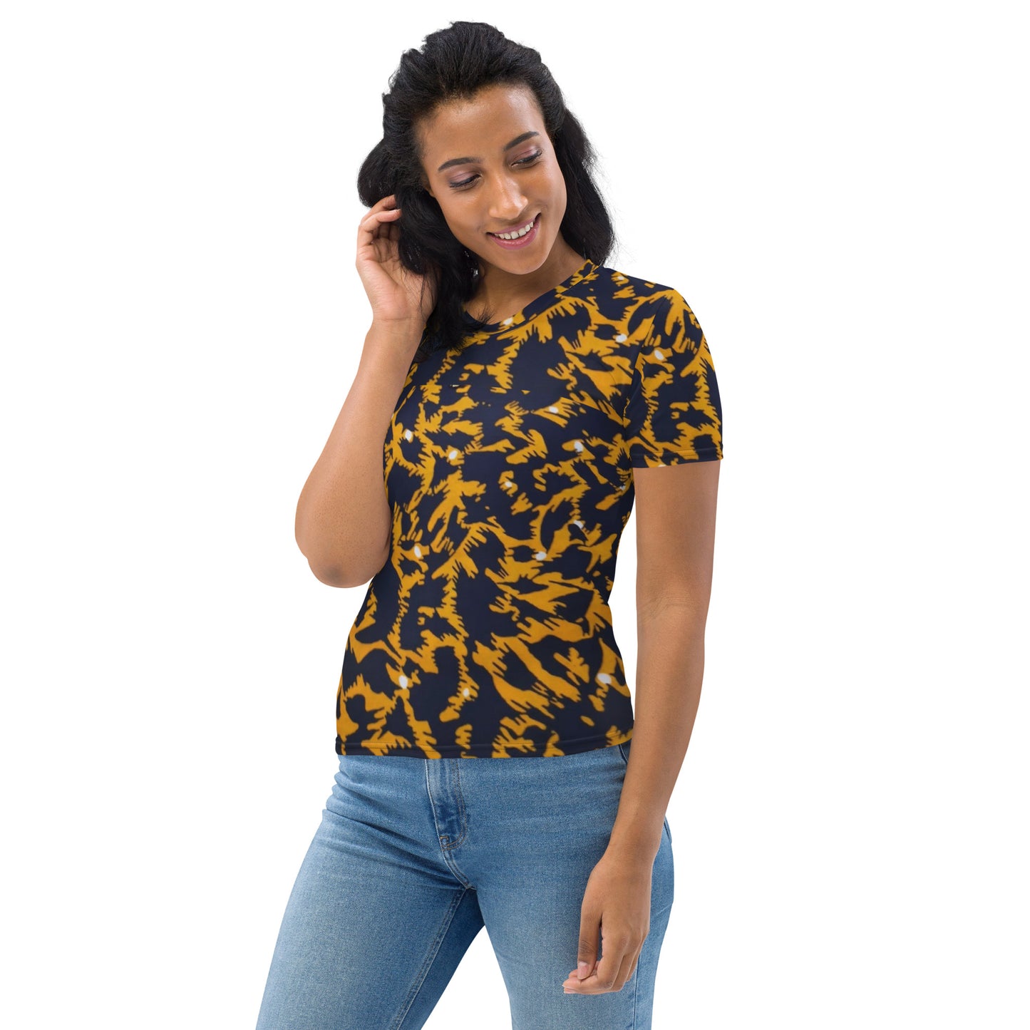 Yellow Leopard Ankara Women's T-shirt