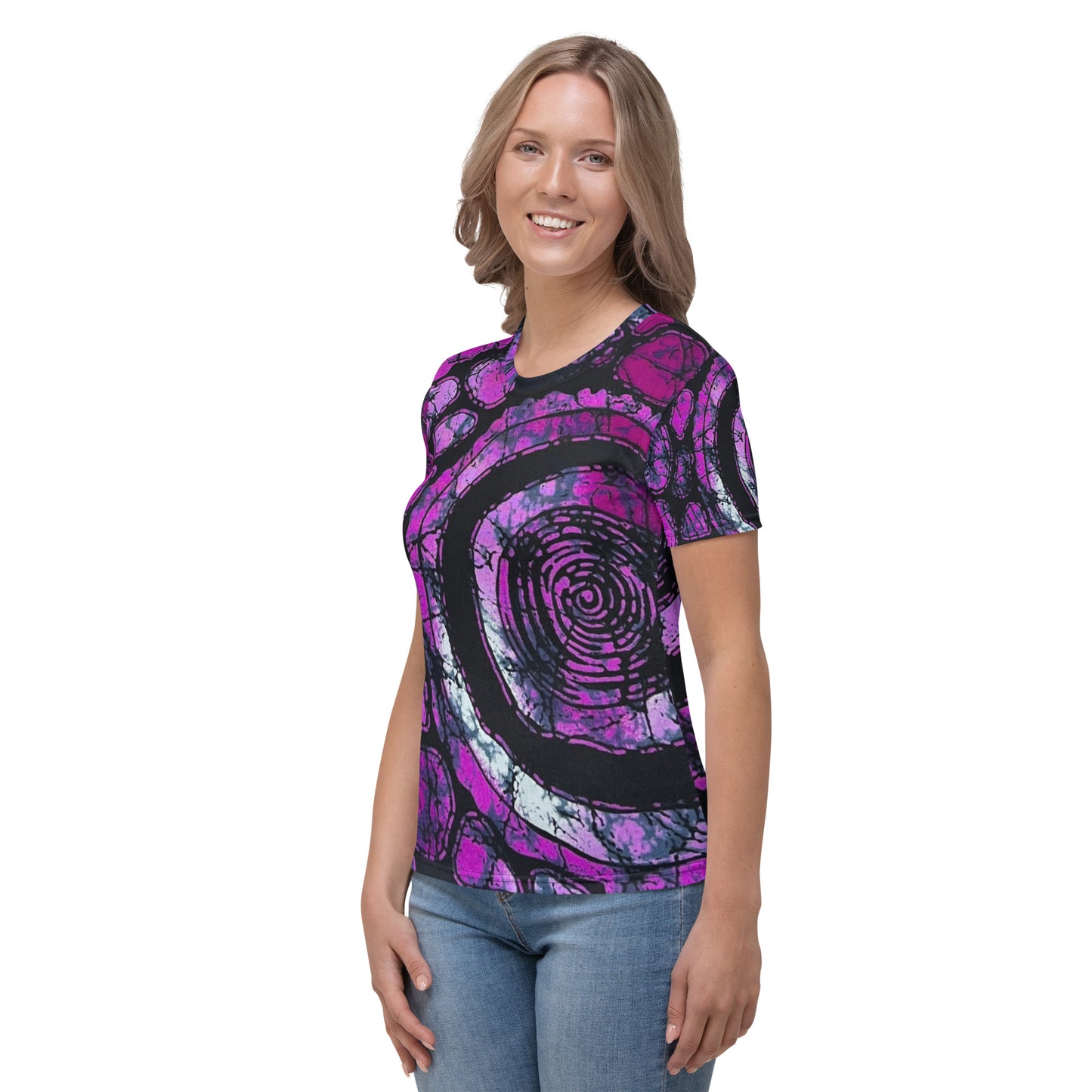 Purple & Black Ankara Women's T-shirt