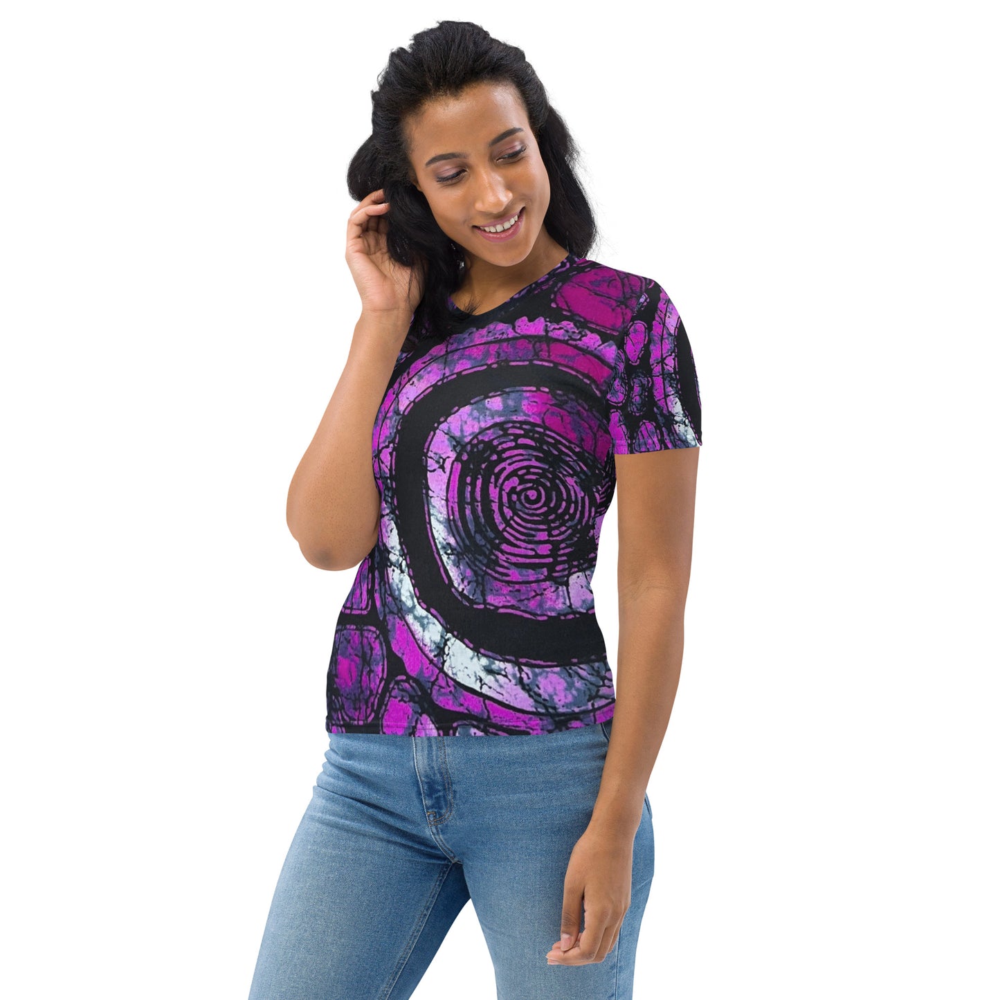 Purple & Black Ankara Women's T-shirt