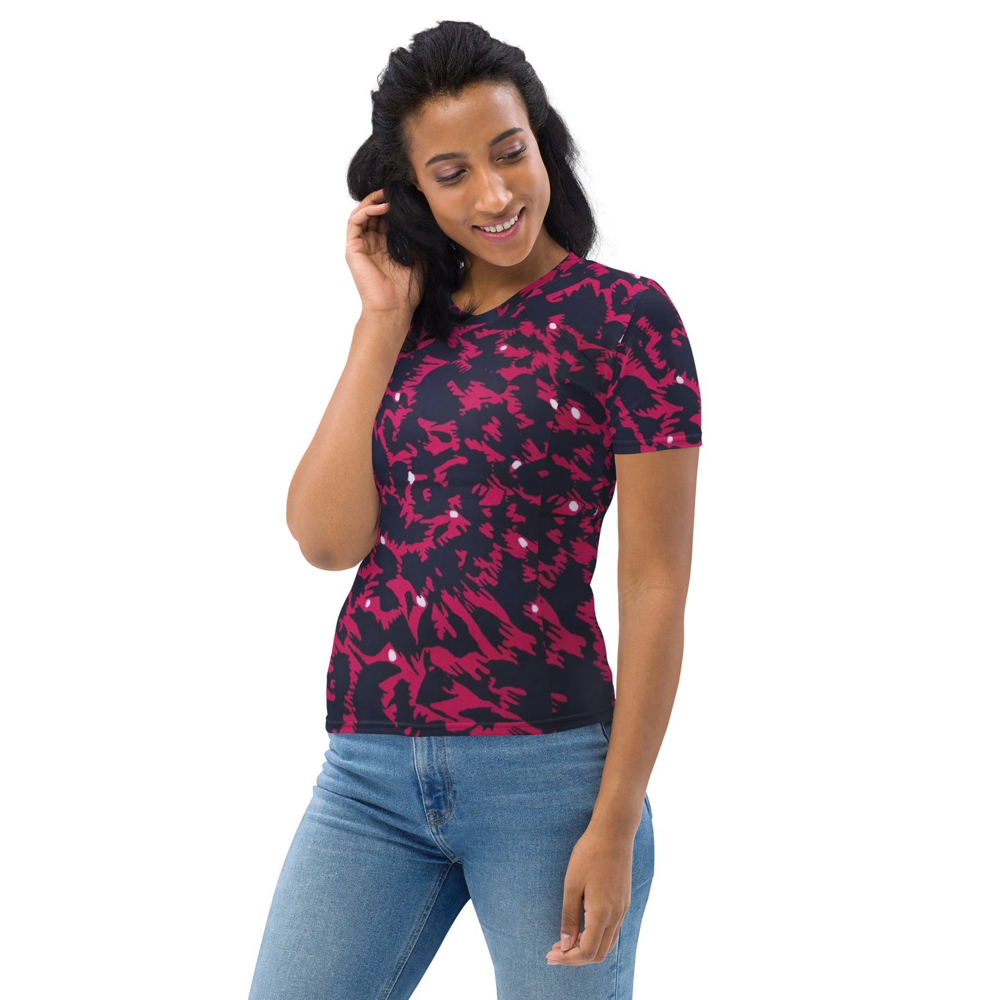 Pink Leopard Ankara Women's T-shirt