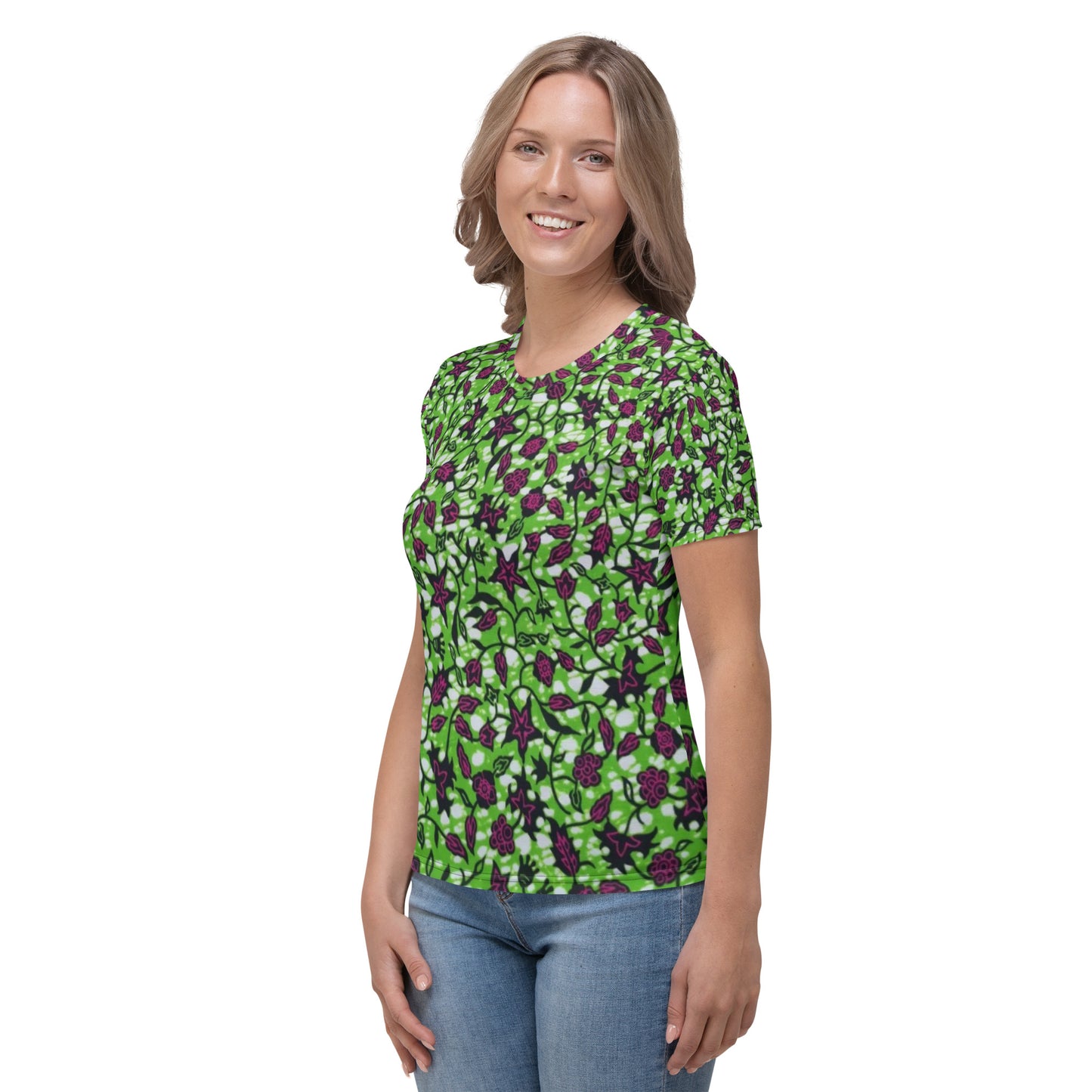 Green Burgundy Ankara Women's T-shirt