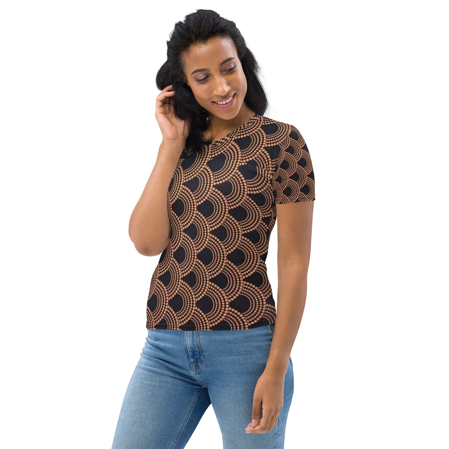 Brown Abstract Ankara Women's T-shirt