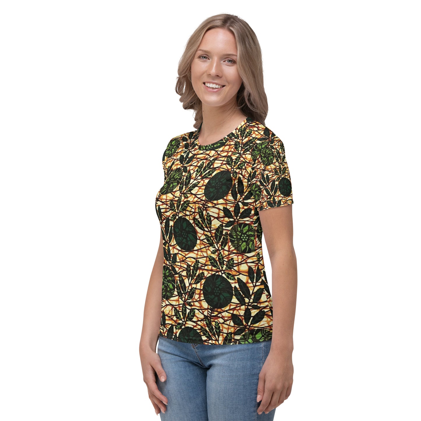 Green Leaf Wine Ankara Women's T-shirt