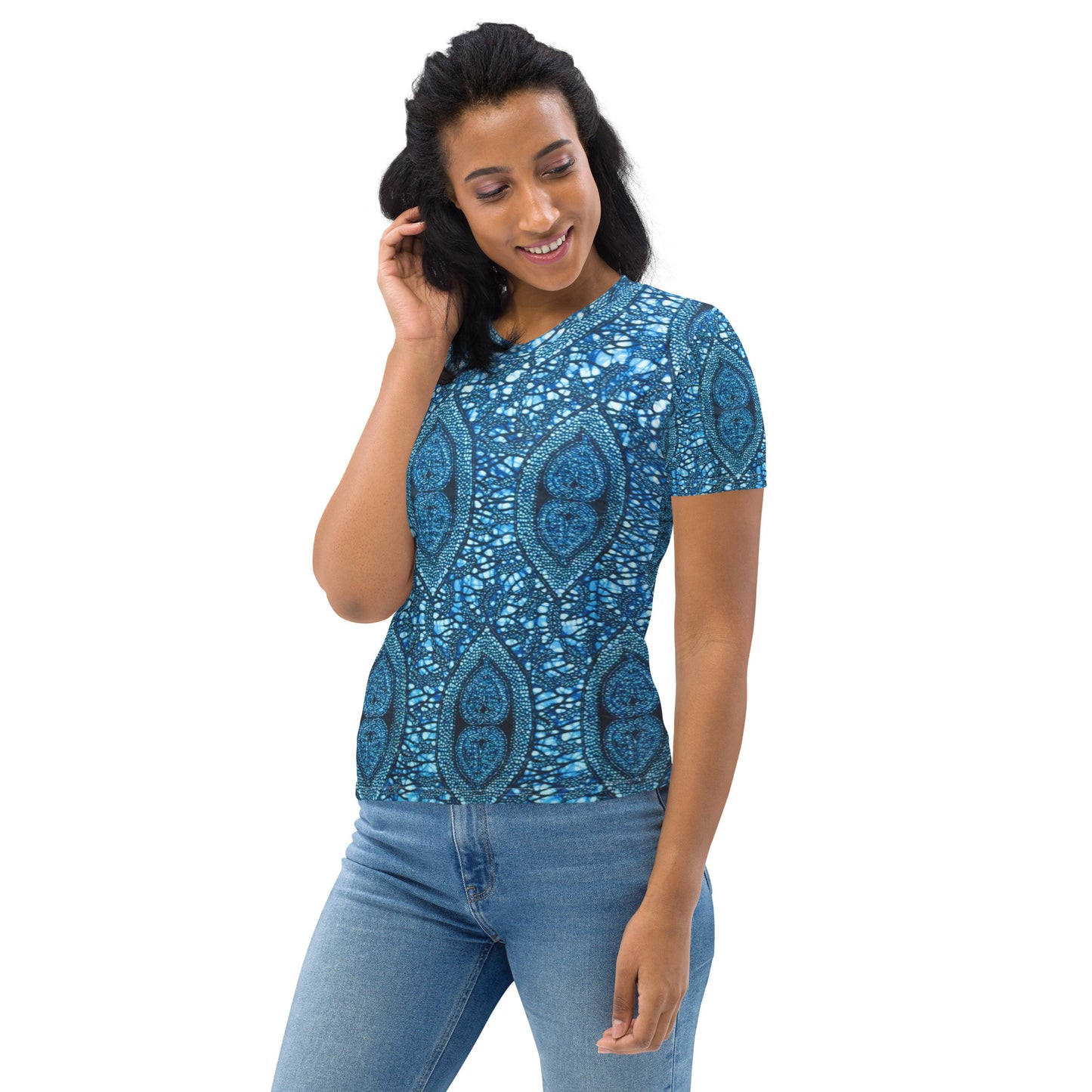 Blue Peas Ankara Women's T-shirt