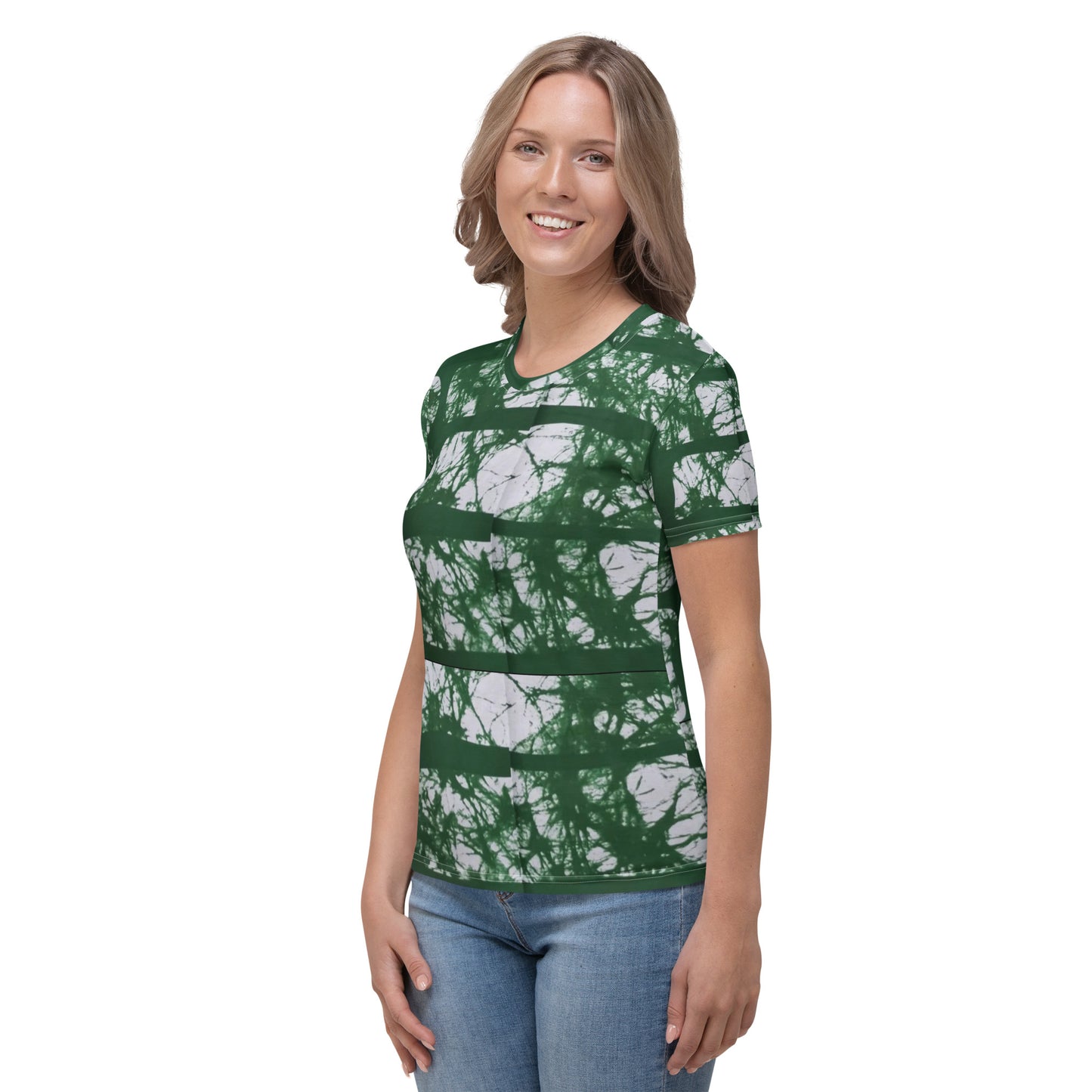 Green Adire Ankara Women's T-shirt