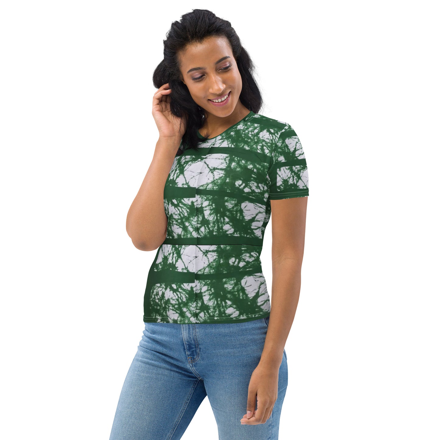 Green Adire Ankara Women's T-shirt