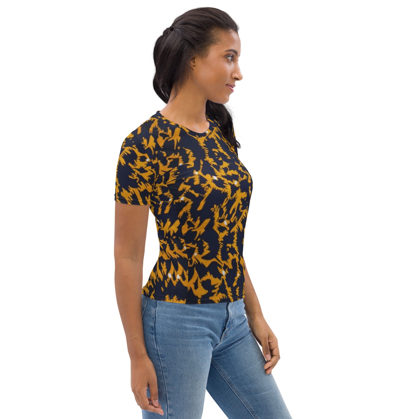 Yellow Leopard Ankara Women's T-shirt