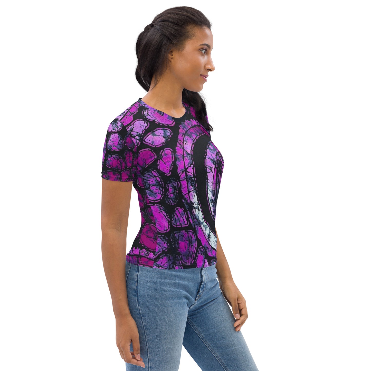 Purple & Black Ankara Women's T-shirt