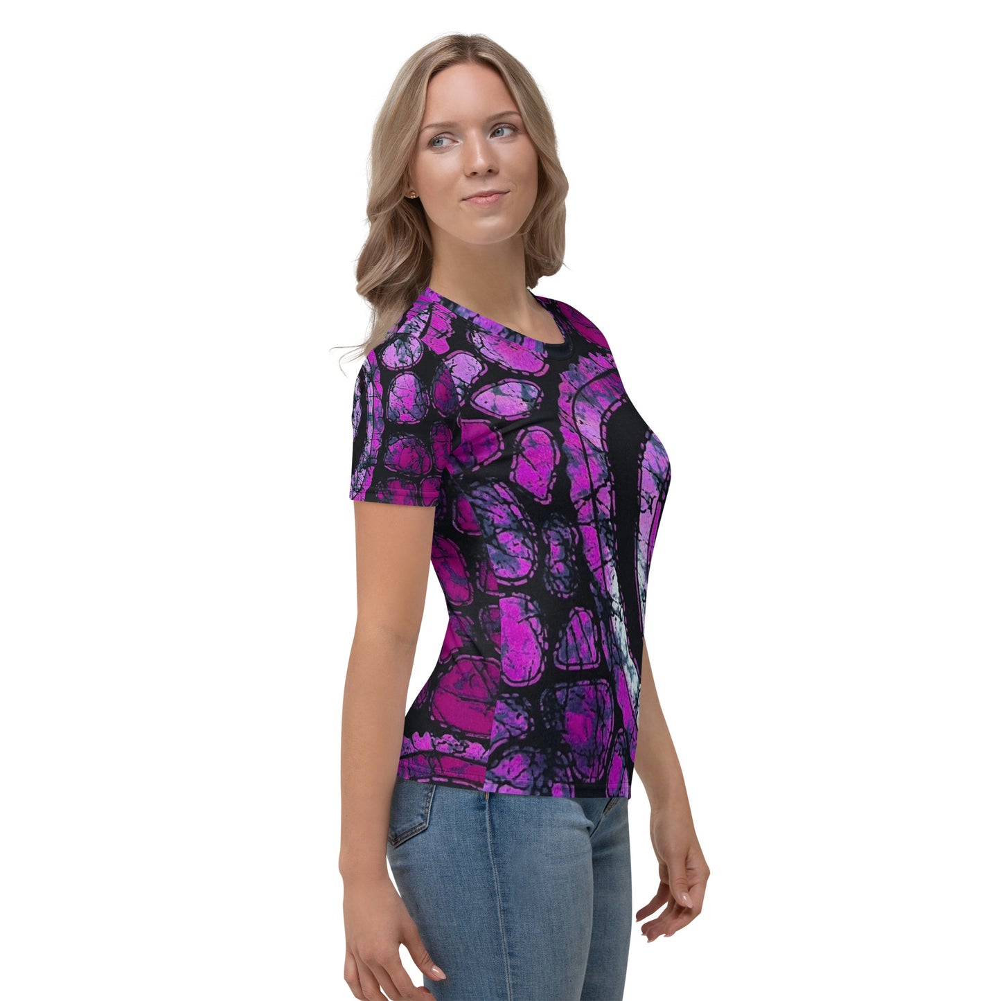 Purple & Black Ankara Women's T-shirt