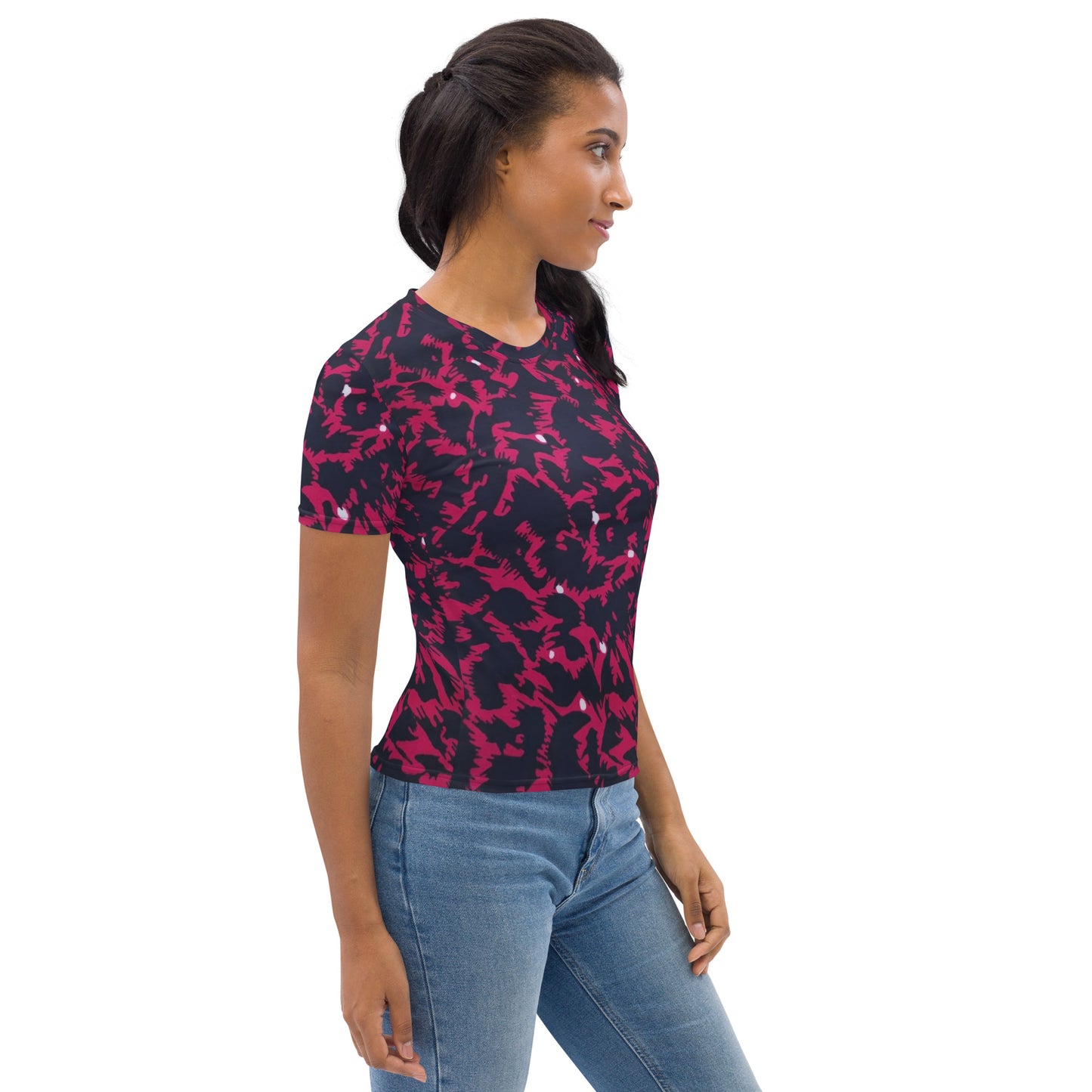 Pink Leopard Ankara Women's T-shirt