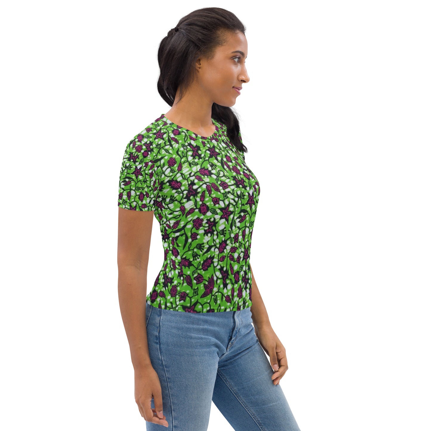 Green Burgundy Ankara Women's T-shirt