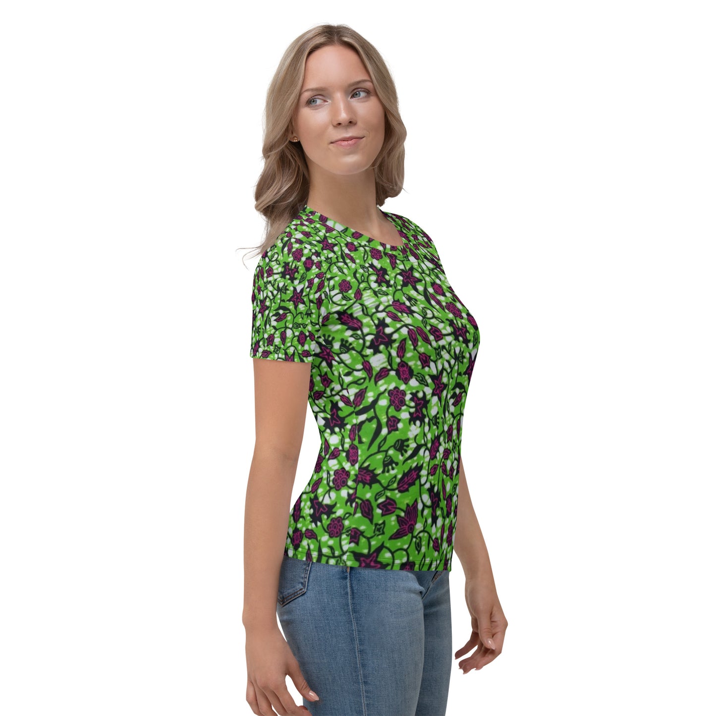 Green Burgundy Ankara Women's T-shirt