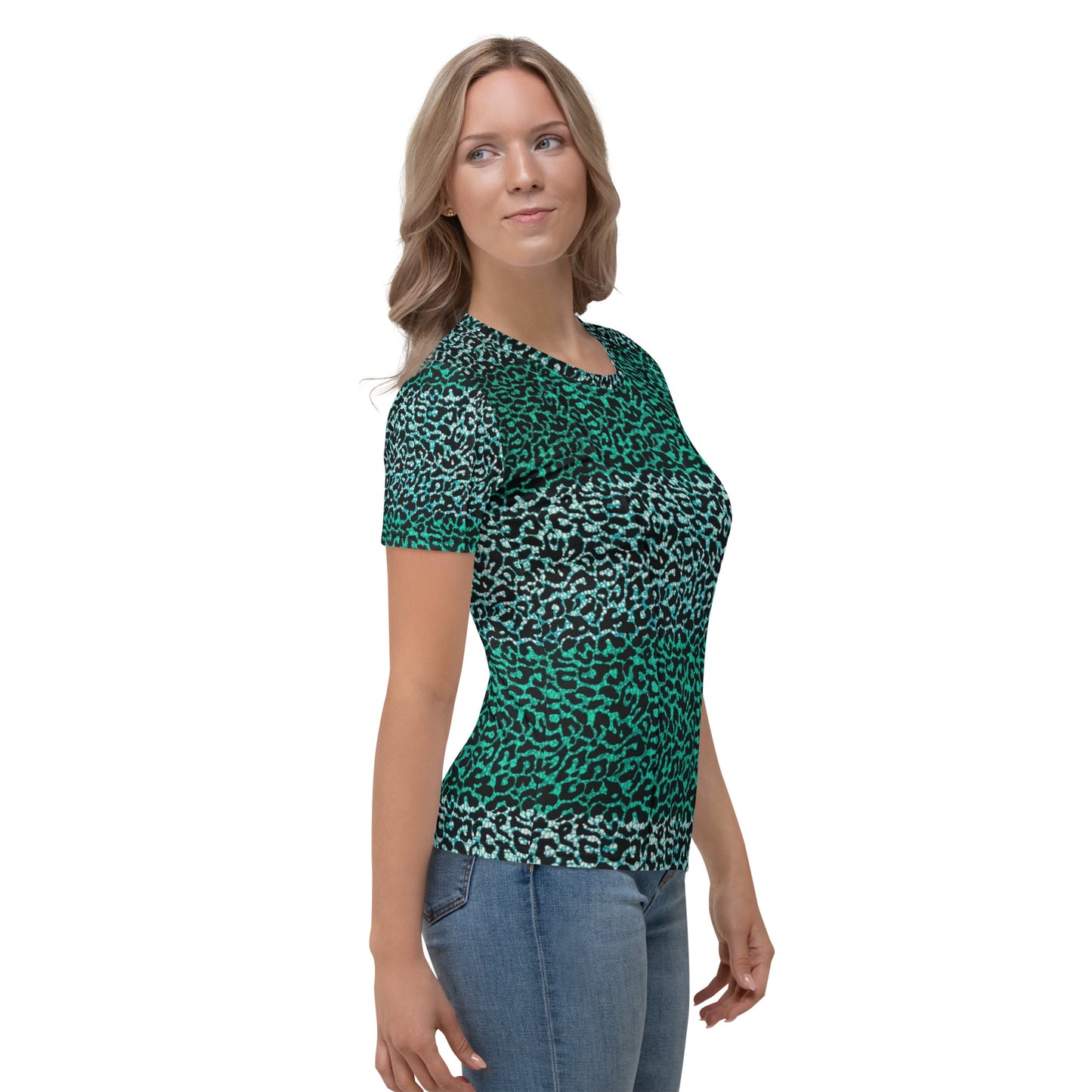 Green Leopard Ankara Women's T-shirt