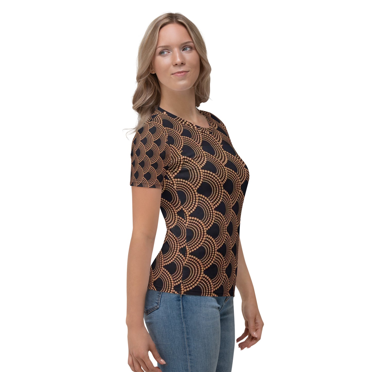 Brown Abstract Ankara Women's T-shirt