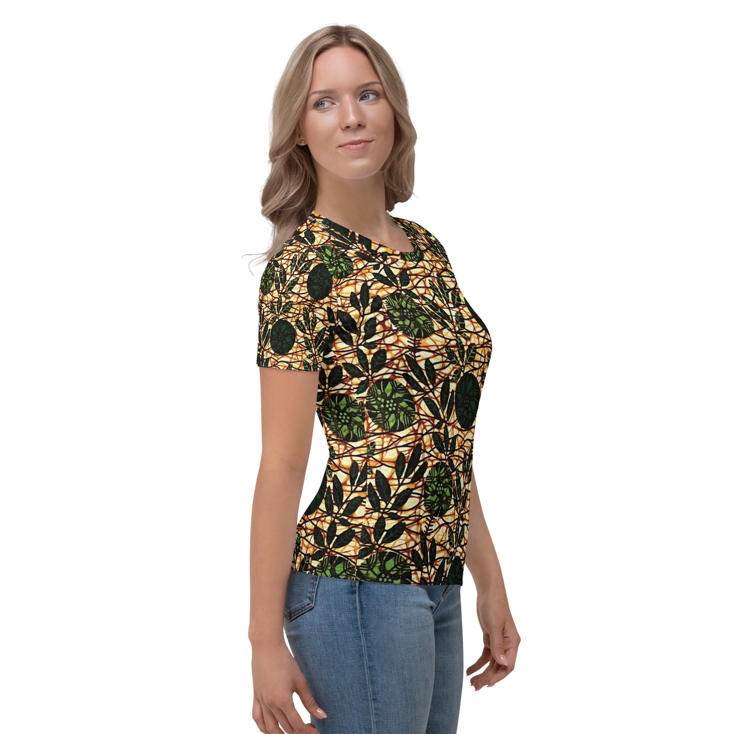 Green Leaf Wine Ankara Women's T-shirt