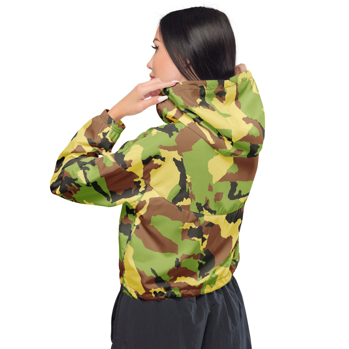 Camo Green Women’s Cropped Windbreaker