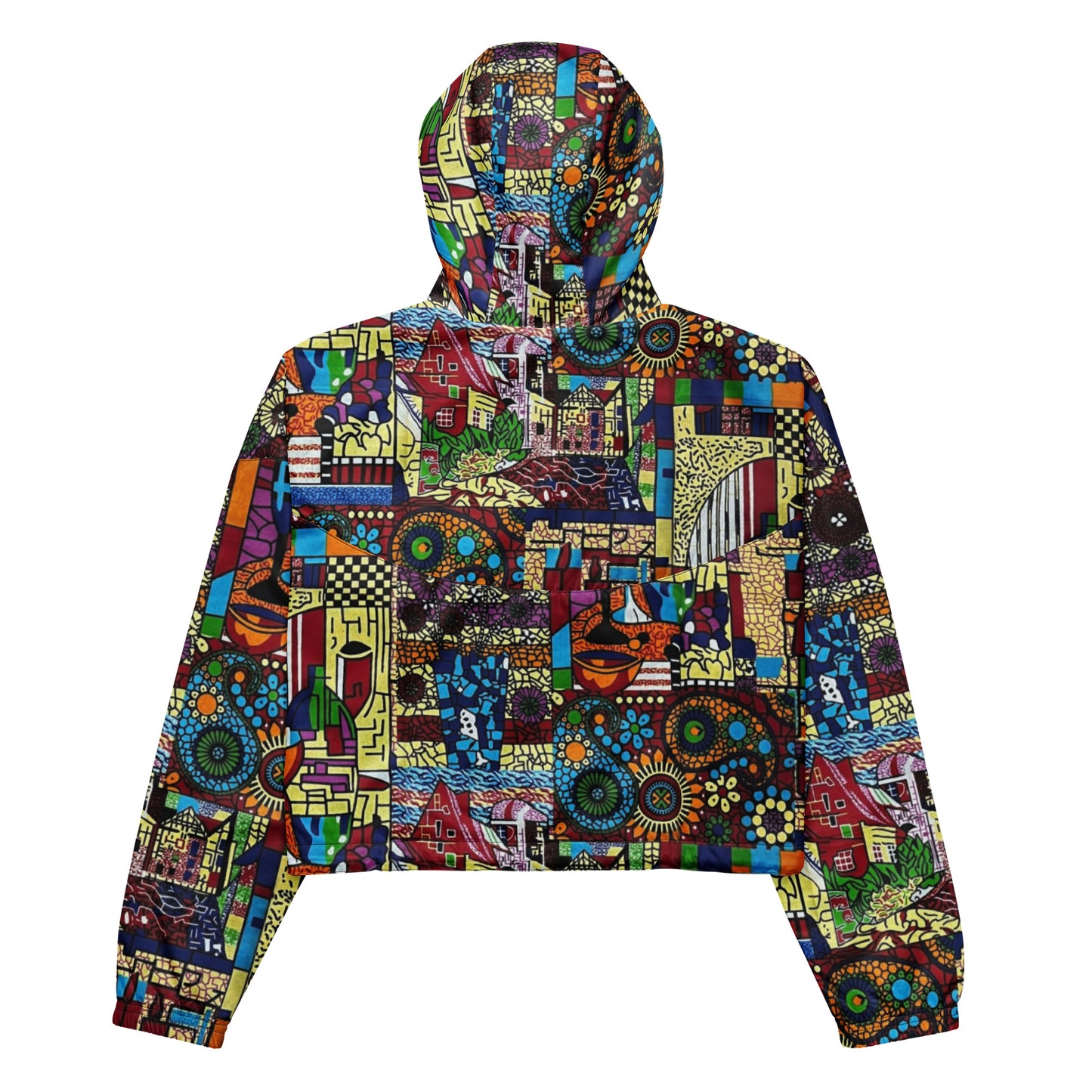 Colourful Artsy Women’s Cropped Windbreaker