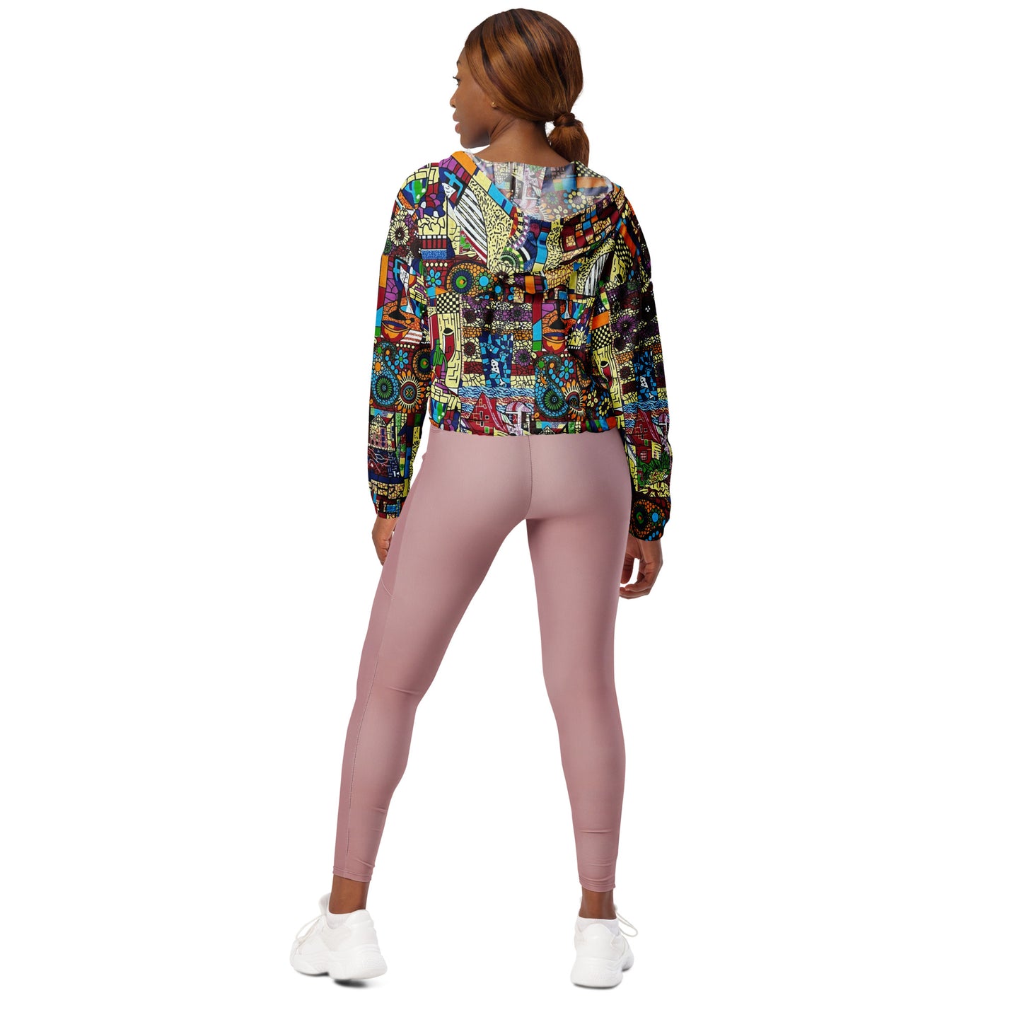 Colourful Artsy Women’s Cropped Windbreaker