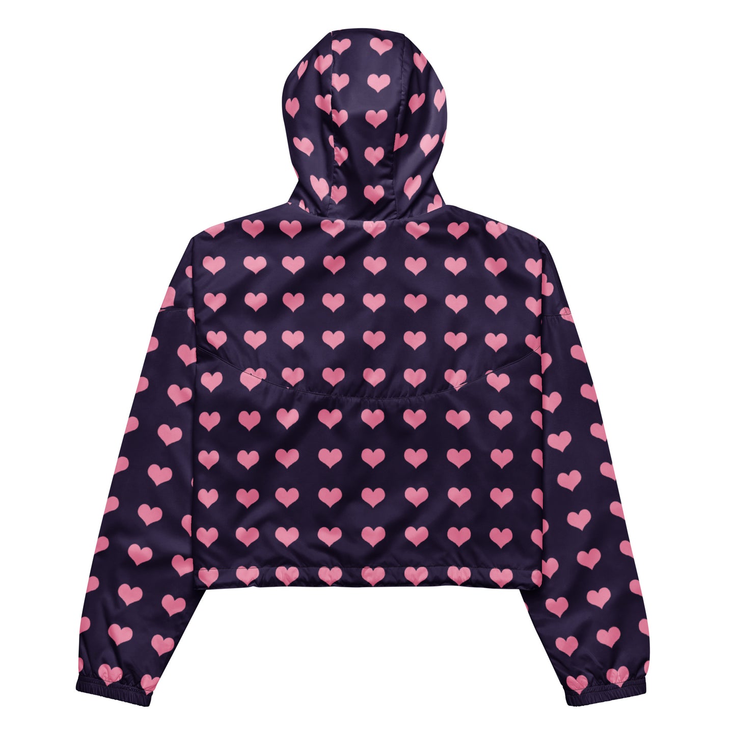 Pink Hearts Women’s Cropped Windbreaker