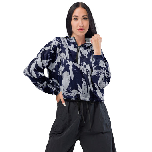 Indigo Adire Women’s Cropped Windbreaker