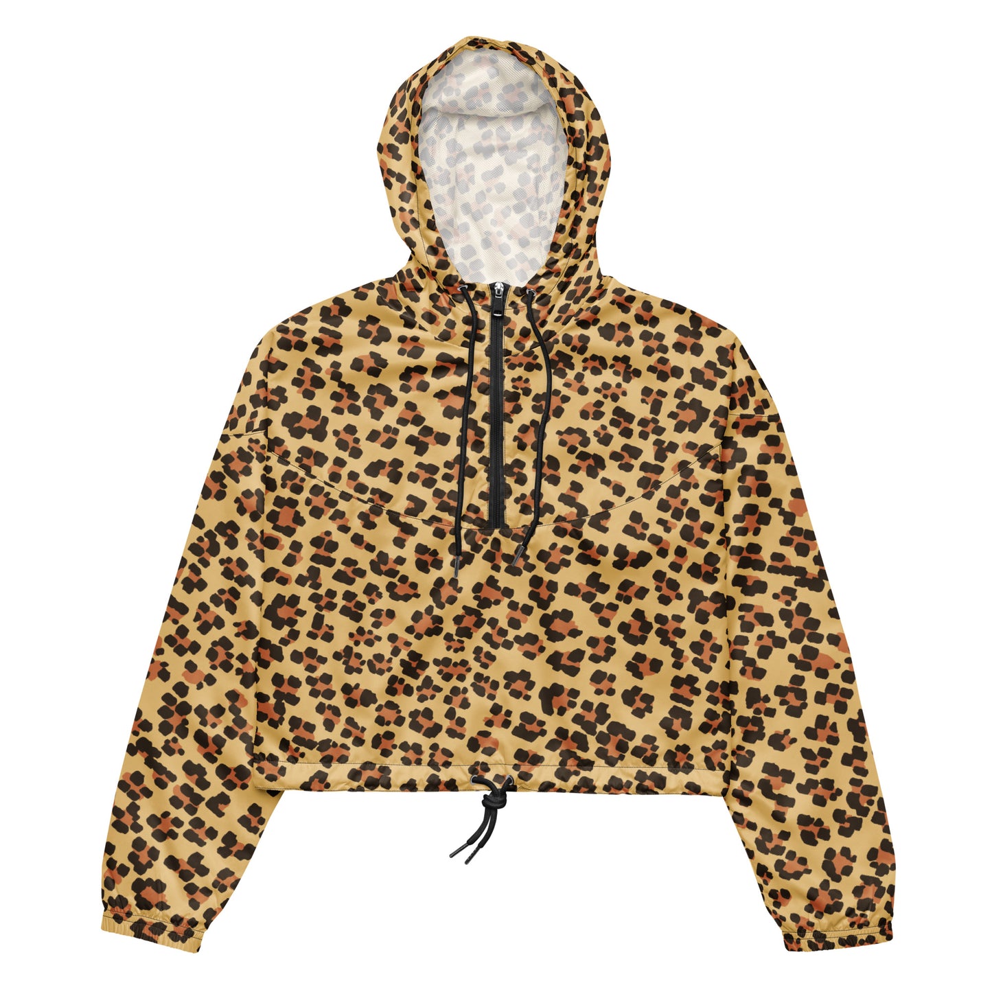 Brown Leopard Women’s Cropped Windbreaker