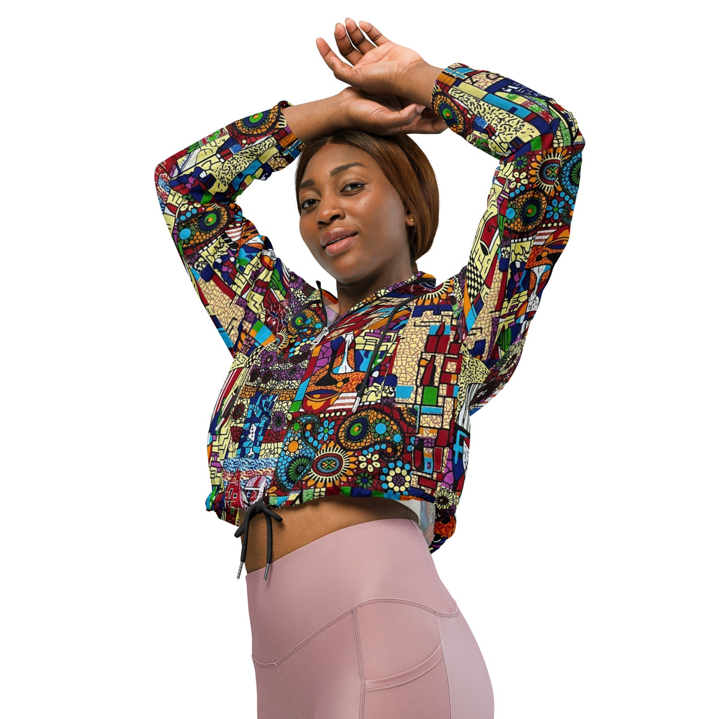 Colourful Artsy Women’s Cropped Windbreaker