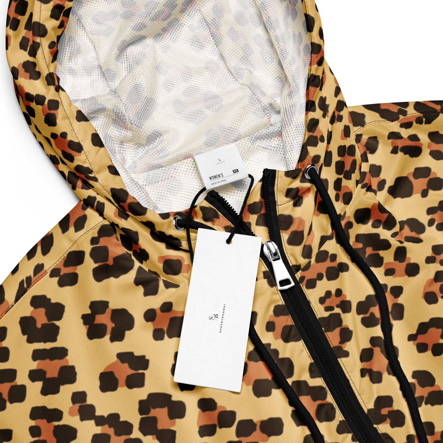 Brown Leopard Women’s Cropped Windbreaker