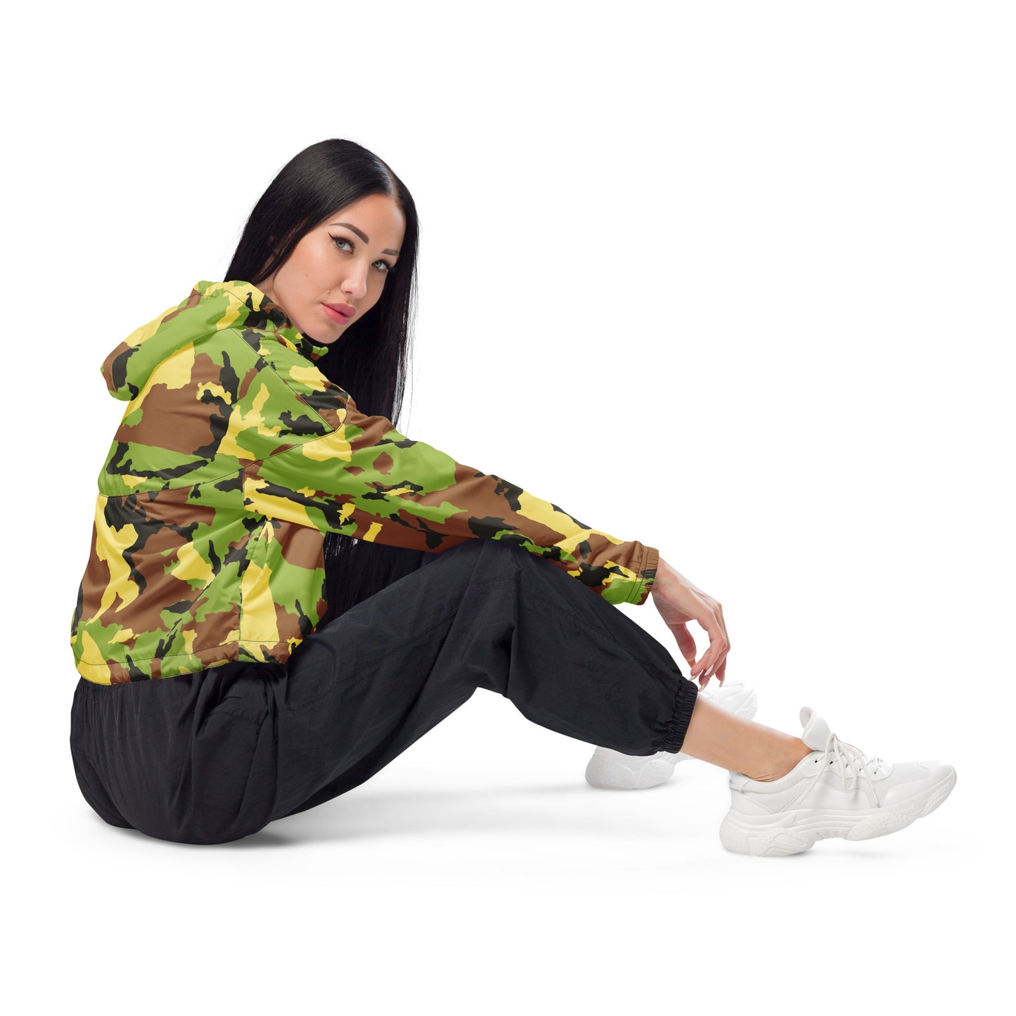 Camo Green Women’s Cropped Windbreaker