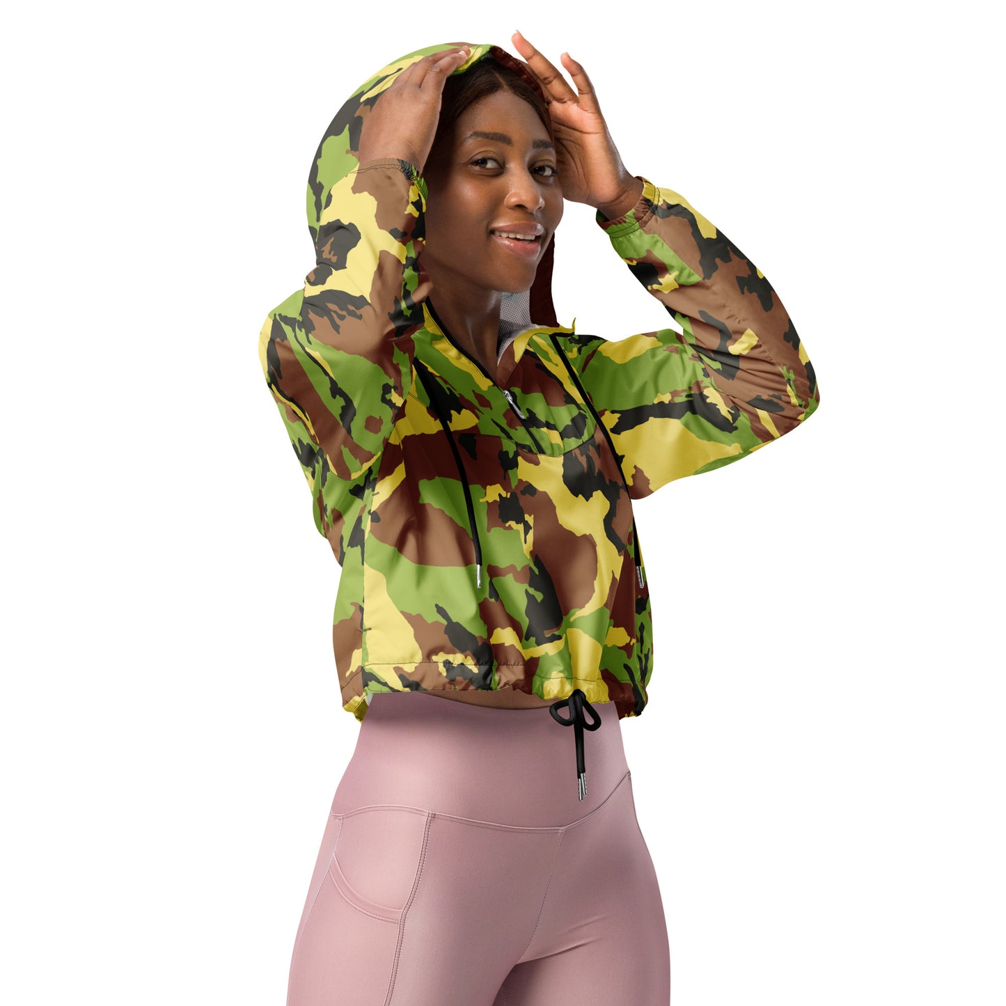 Camo Green Women’s Cropped Windbreaker