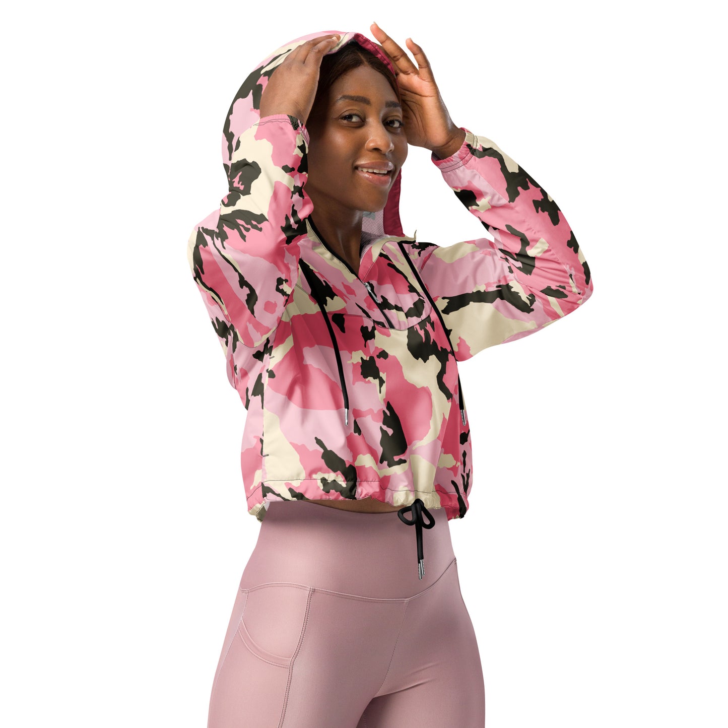 Pink Camo Women’s Cropped Windbreaker