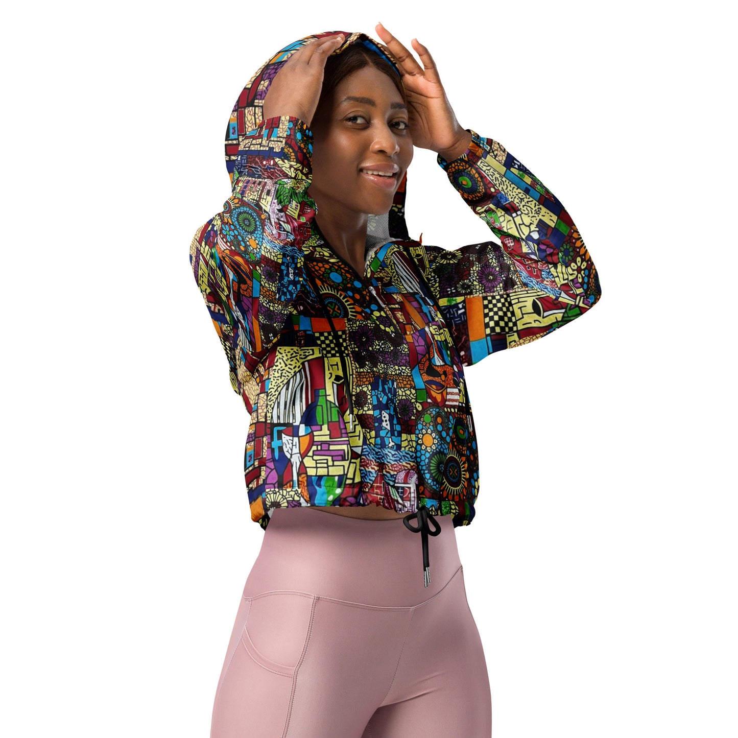 Colourful Artsy Women’s Cropped Windbreaker