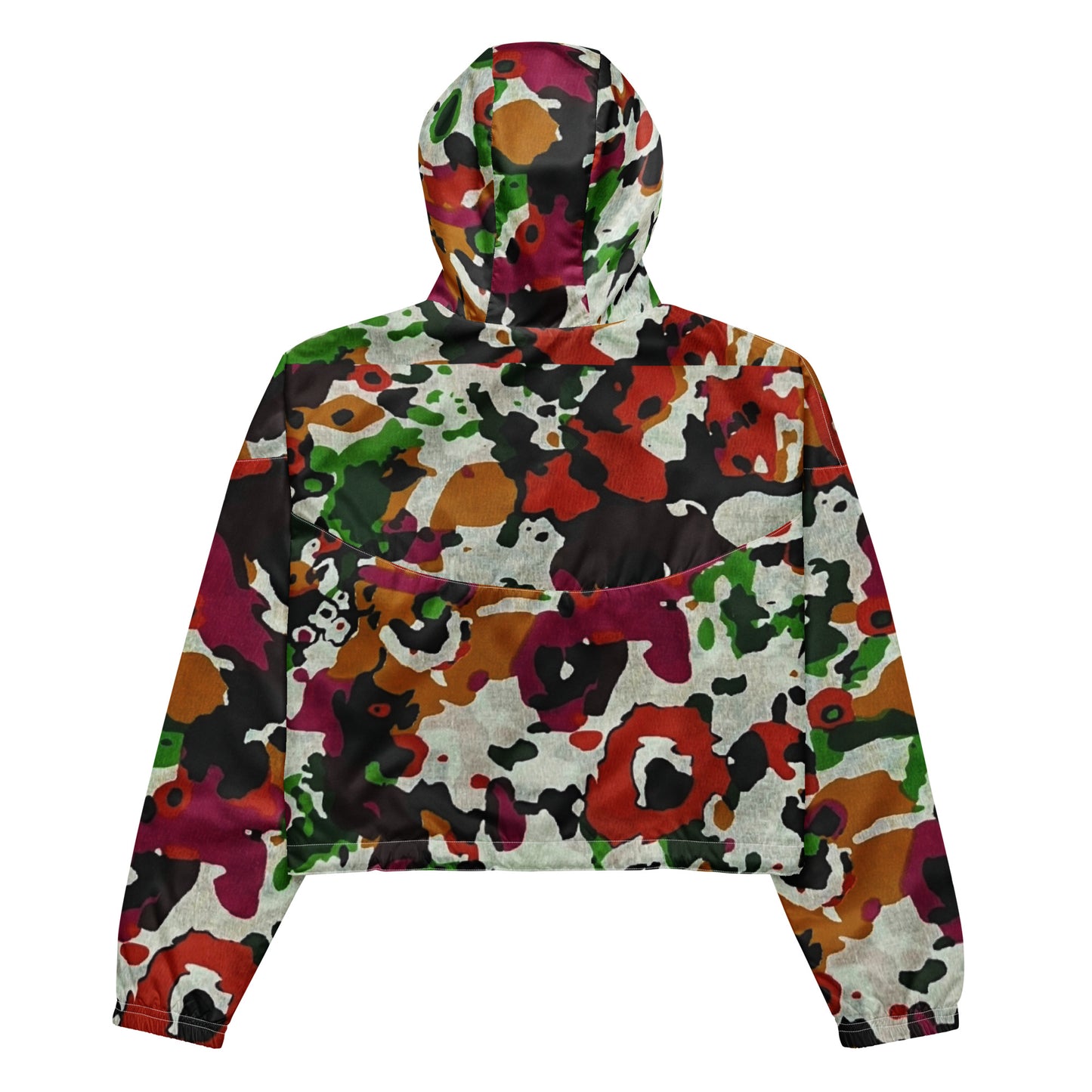 Multicolour Paint Ankara Women’s Cropped Windbreaker