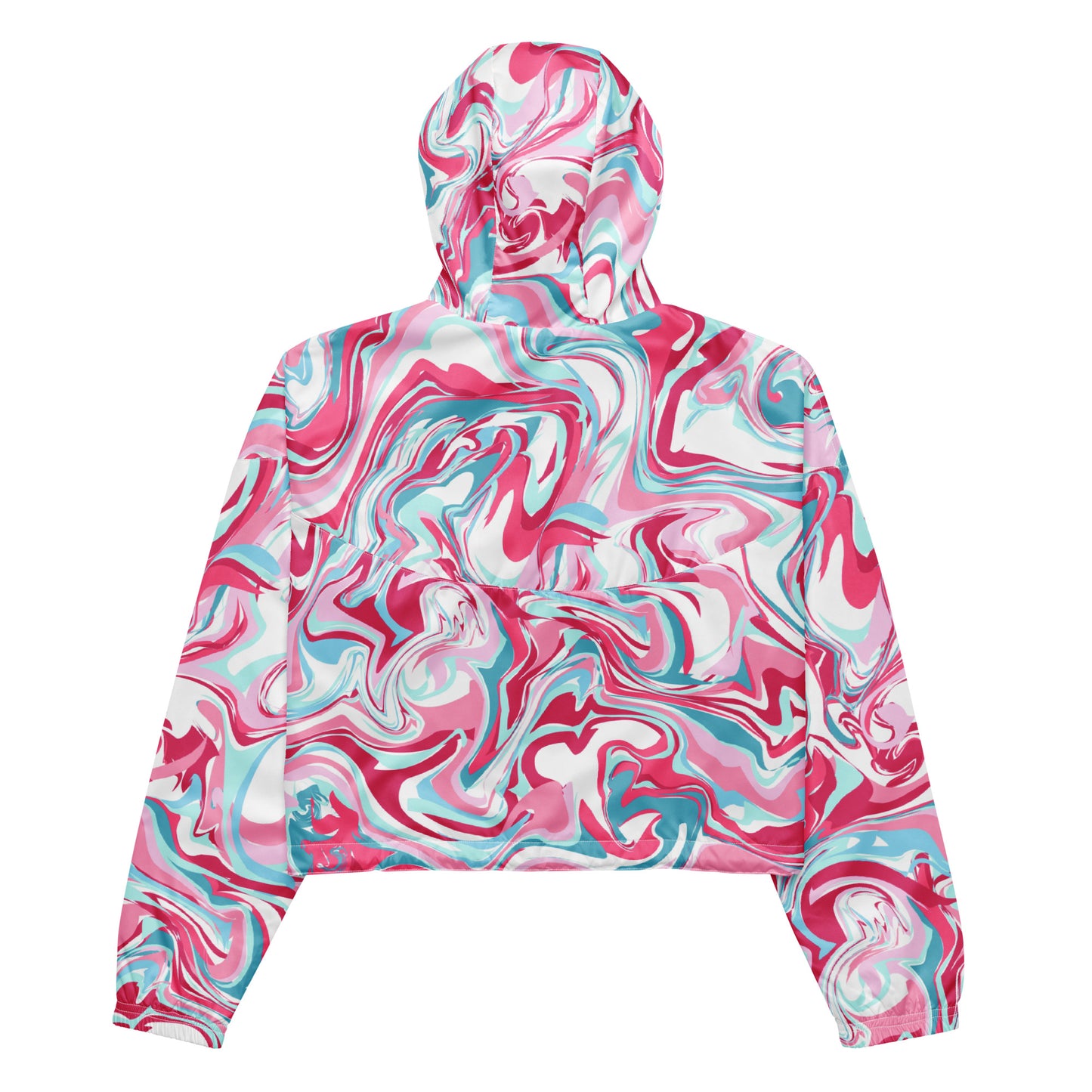 Pink Marble Women’s Cropped Windbreaker