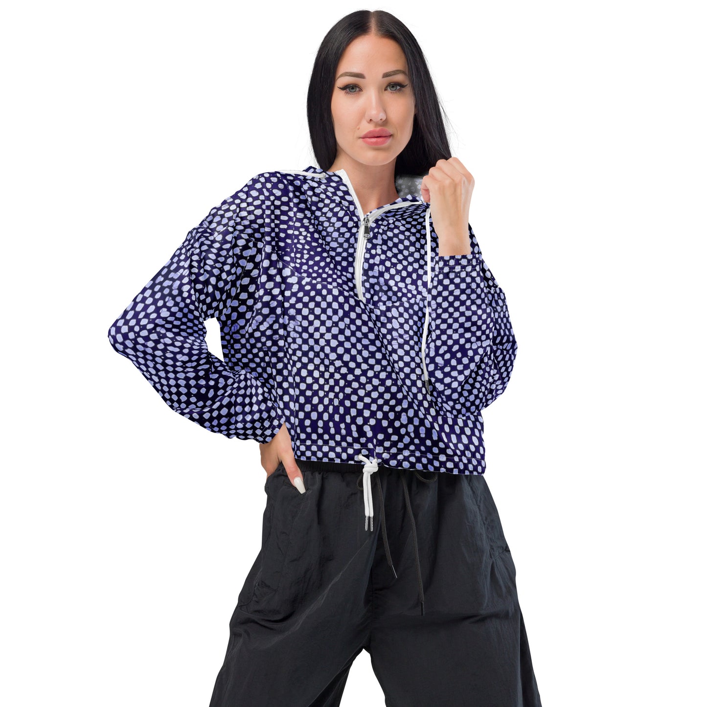 Purple Dot Women’s Cropped Windbreaker