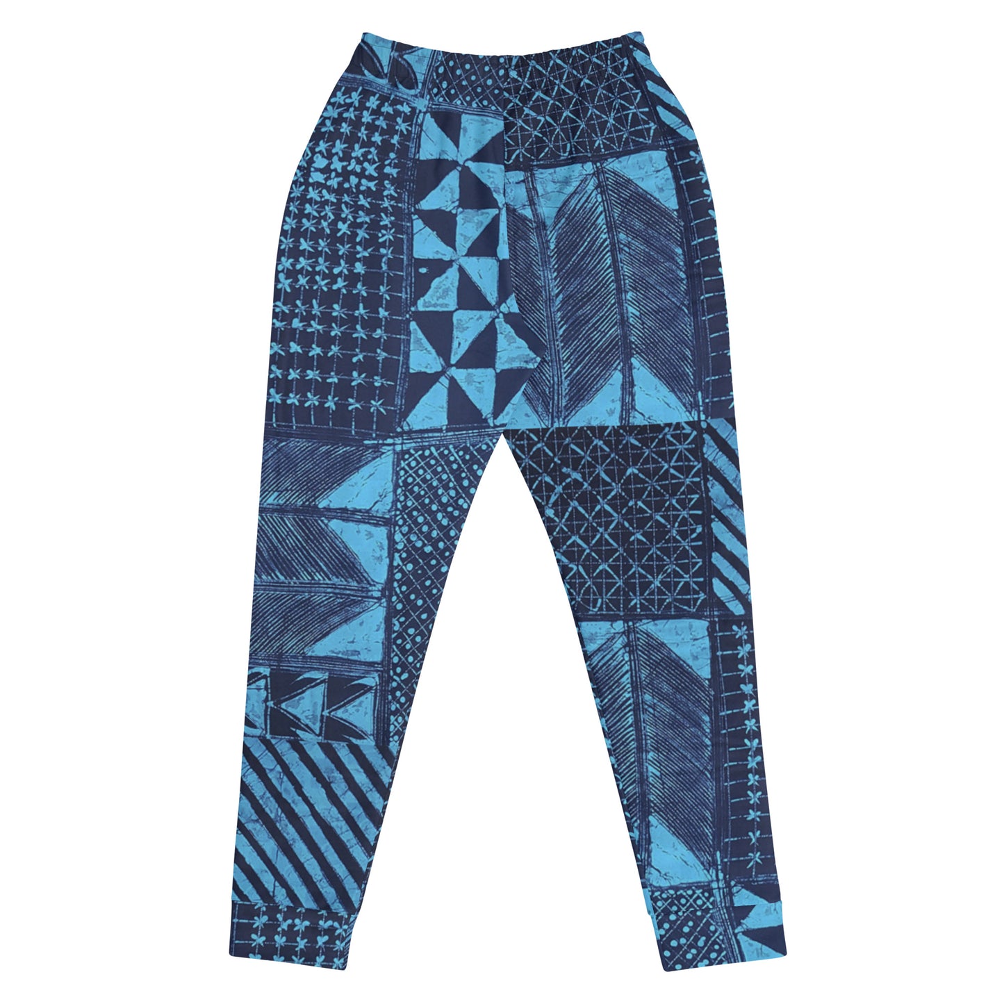 Black And Turquoise Shapes Adire Women's Joggers