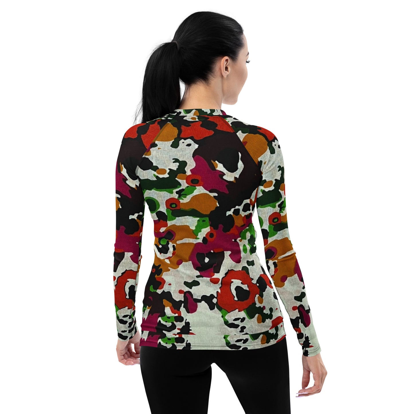 Multicolour Paint Ankara Women's Rash Guard