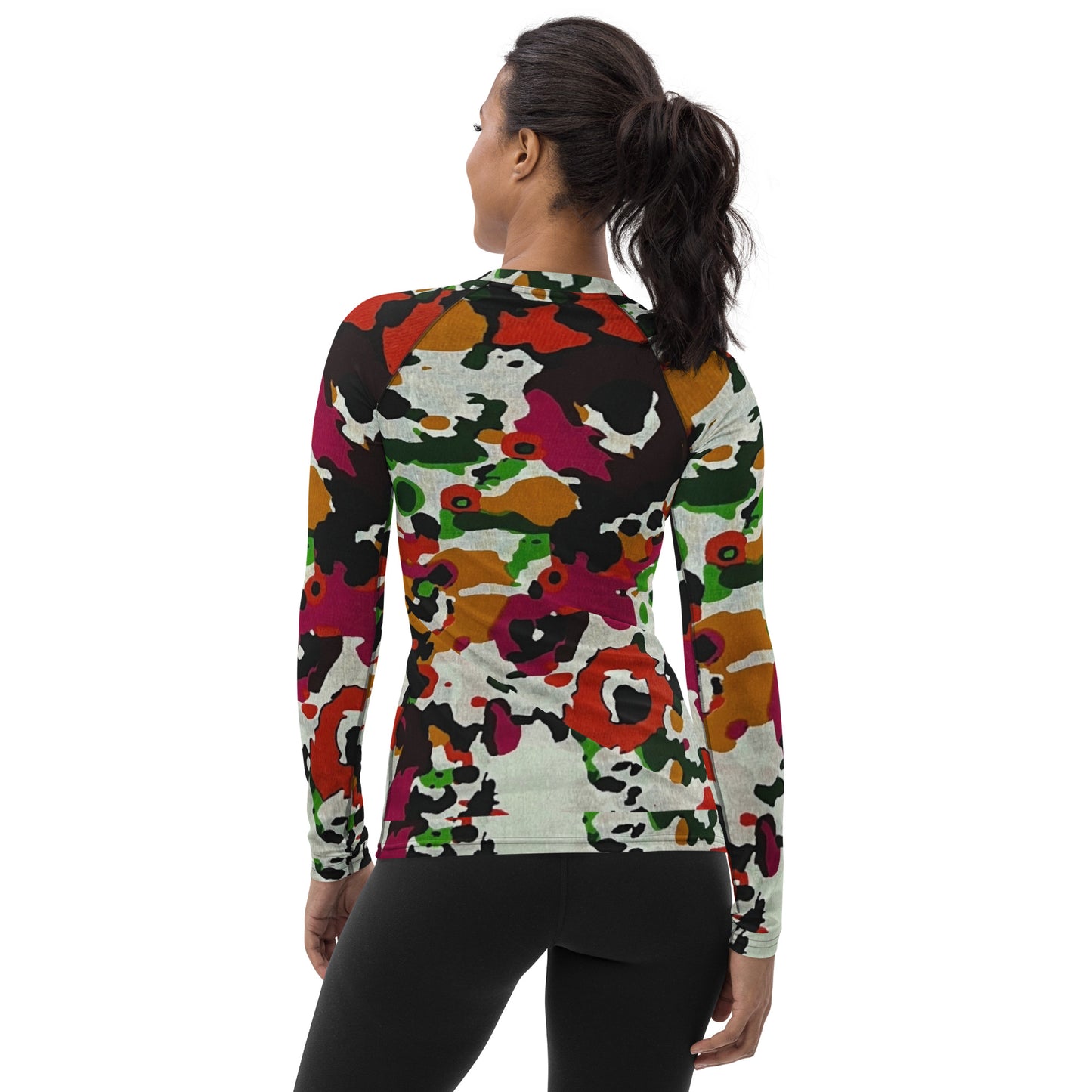 Multicolour Paint Ankara Women's Rash Guard