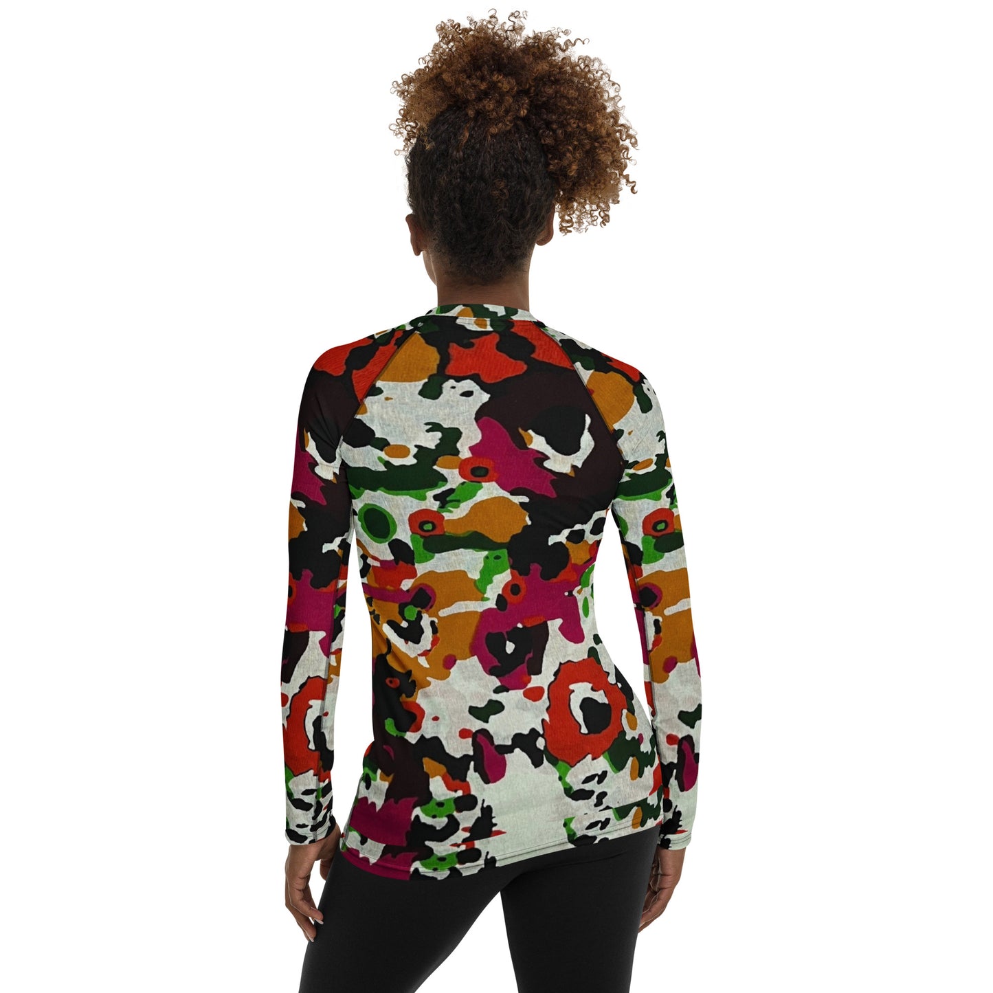 Multicolour Paint Ankara Women's Rash Guard