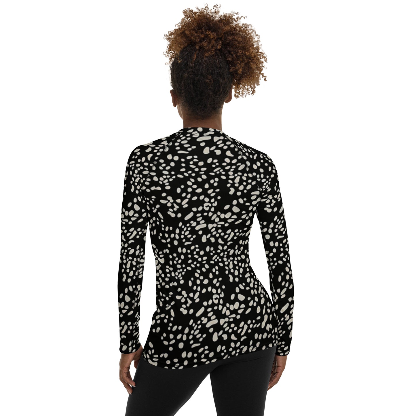 White Dots Adire Women's Rash Guard