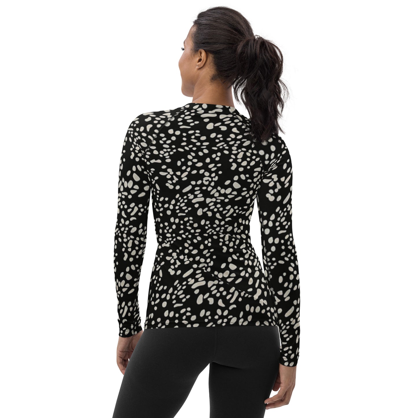 White Dots Adire Women's Rash Guard