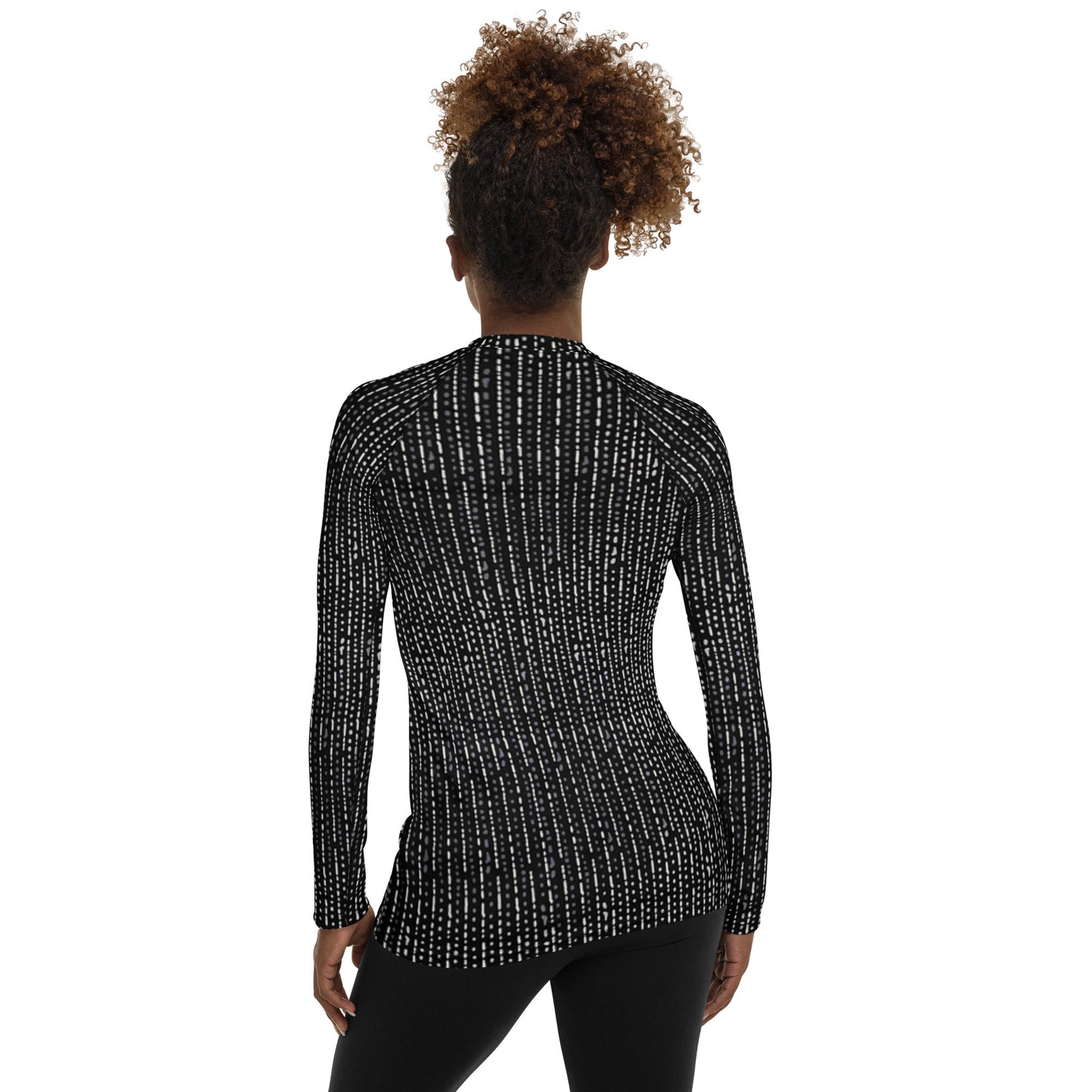 Grey Stripe Adire Women's Rash Guard