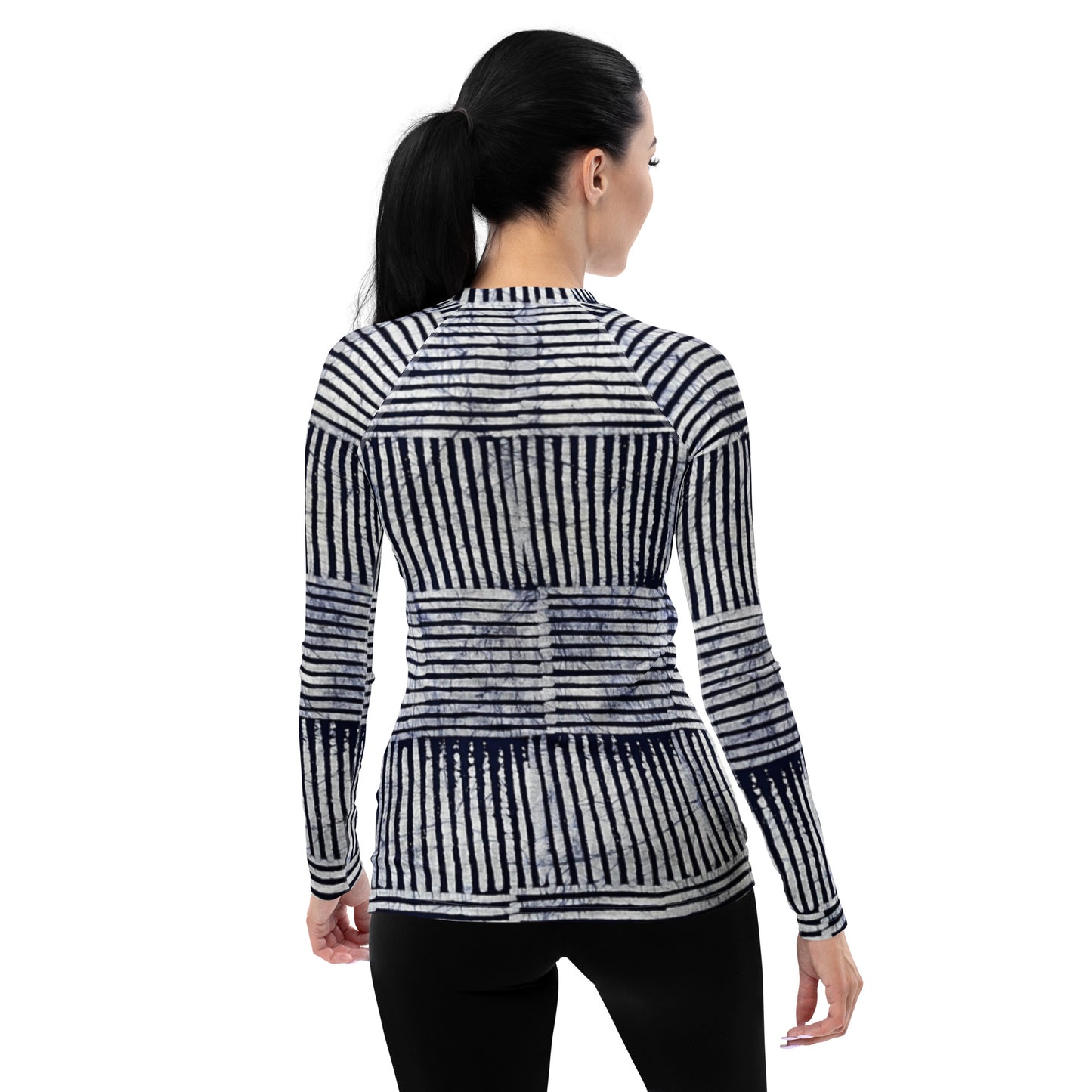 Stripey Adire Women's Rash Guard