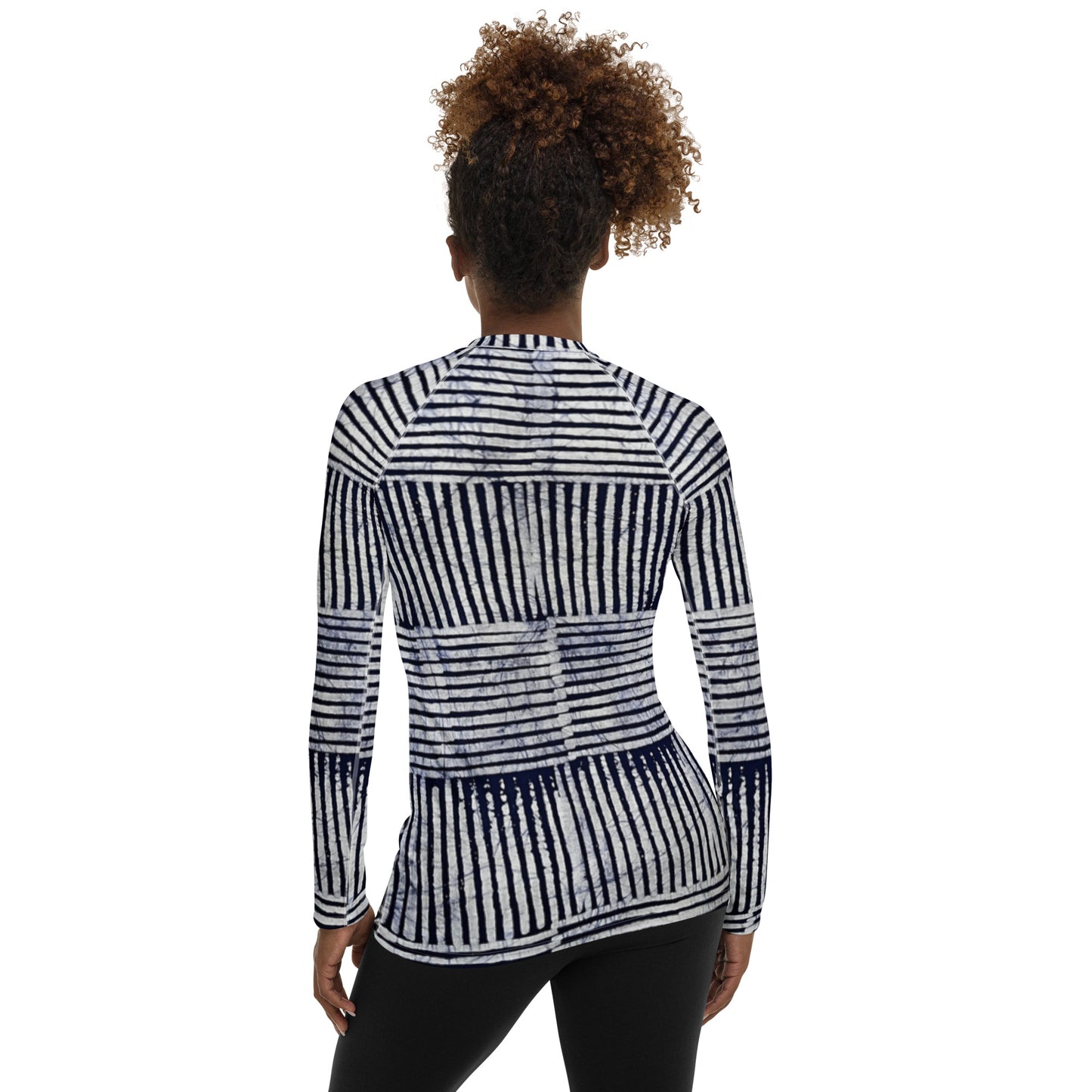 Stripey Adire Women's Rash Guard