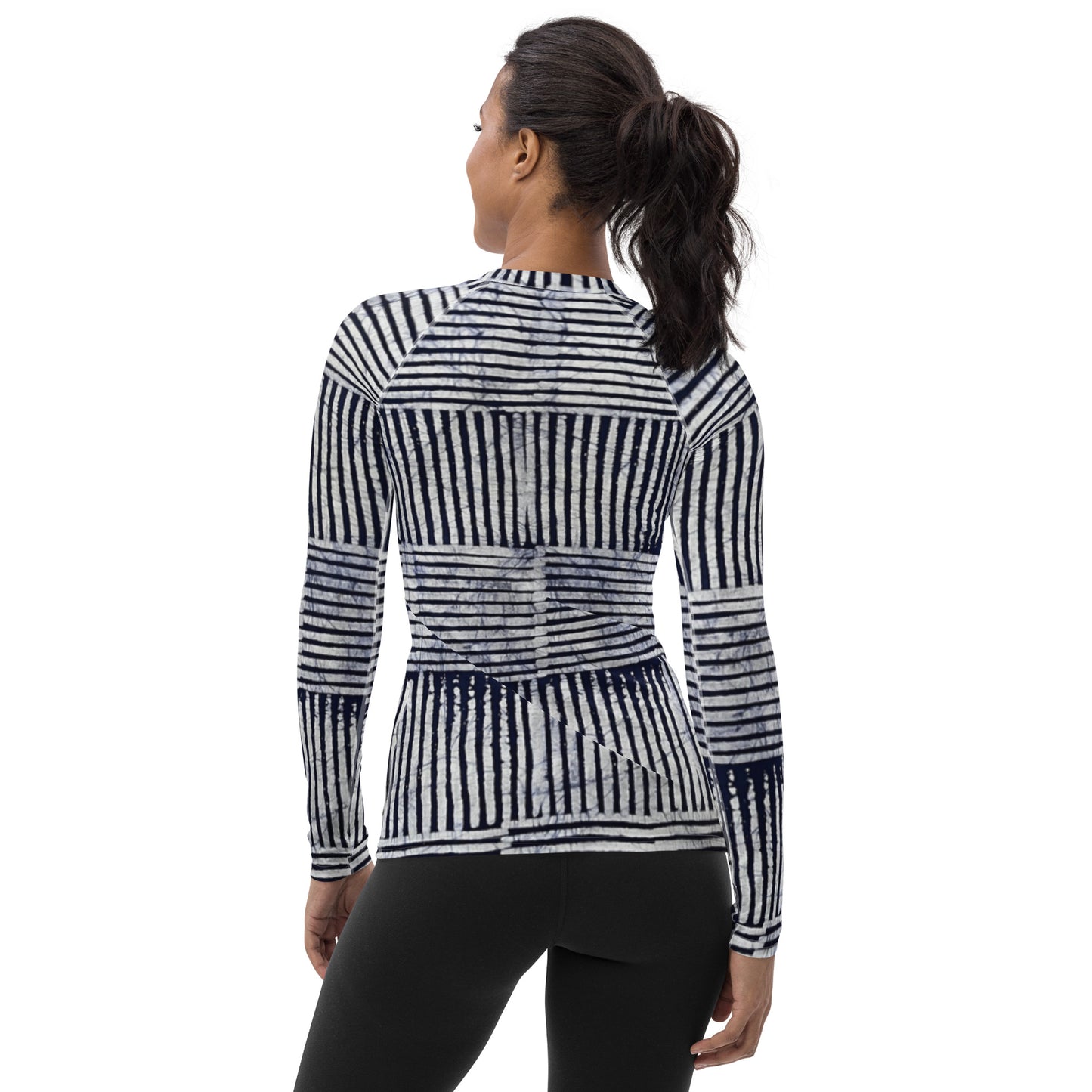 Stripey Adire Women's Rash Guard