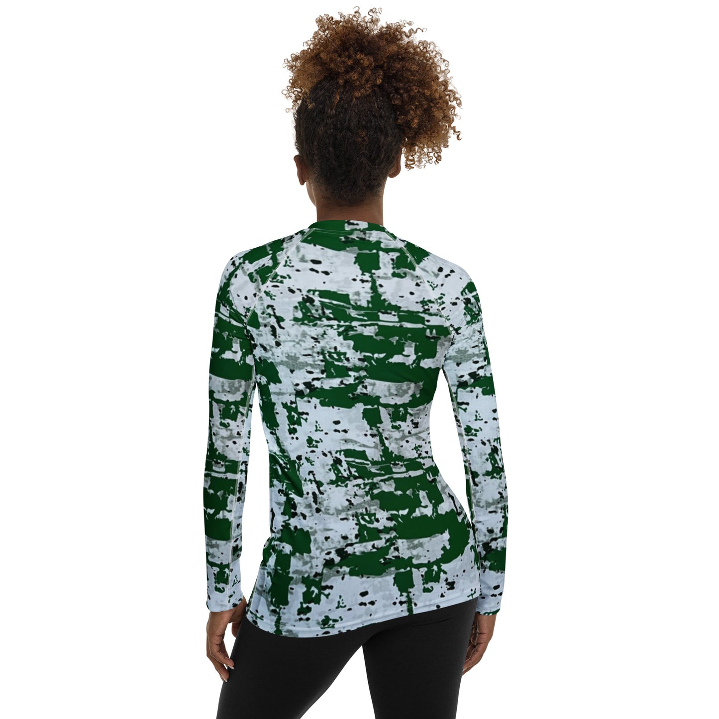 Green Camo Adire Women's Rash Guard