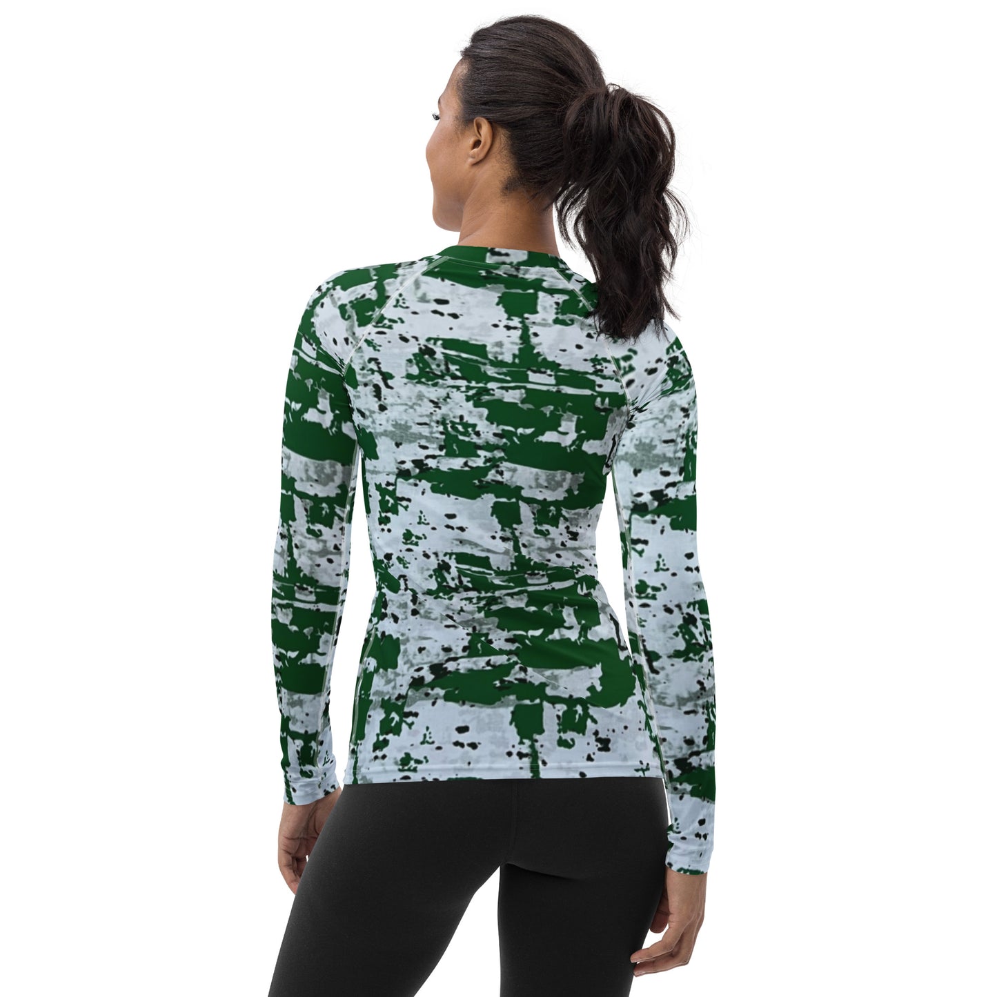 Green Camo Adire Women's Rash Guard