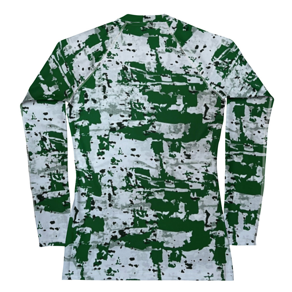 Green Camo Adire Women's Rash Guard