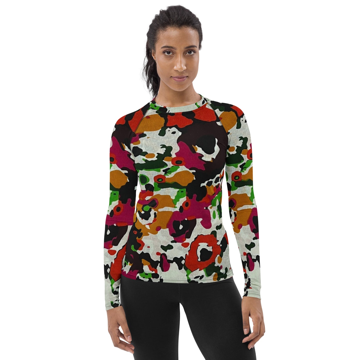 Multicolour Paint Ankara Women's Rash Guard