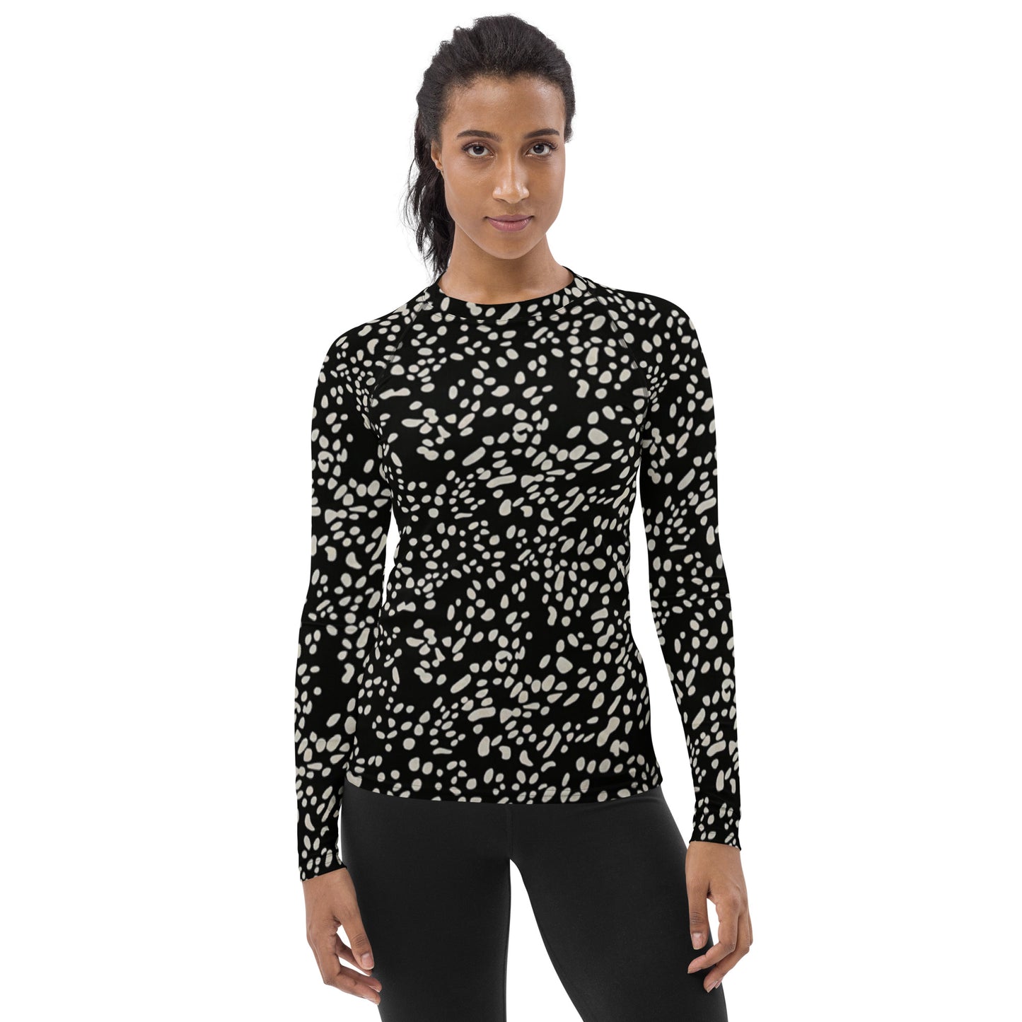 White Dots Adire Women's Rash Guard