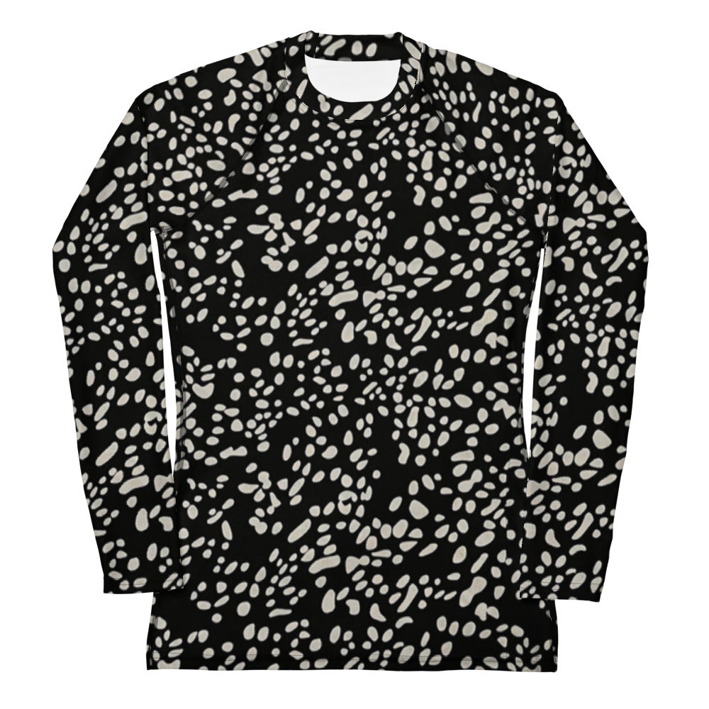 White Dots Adire Women's Rash Guard